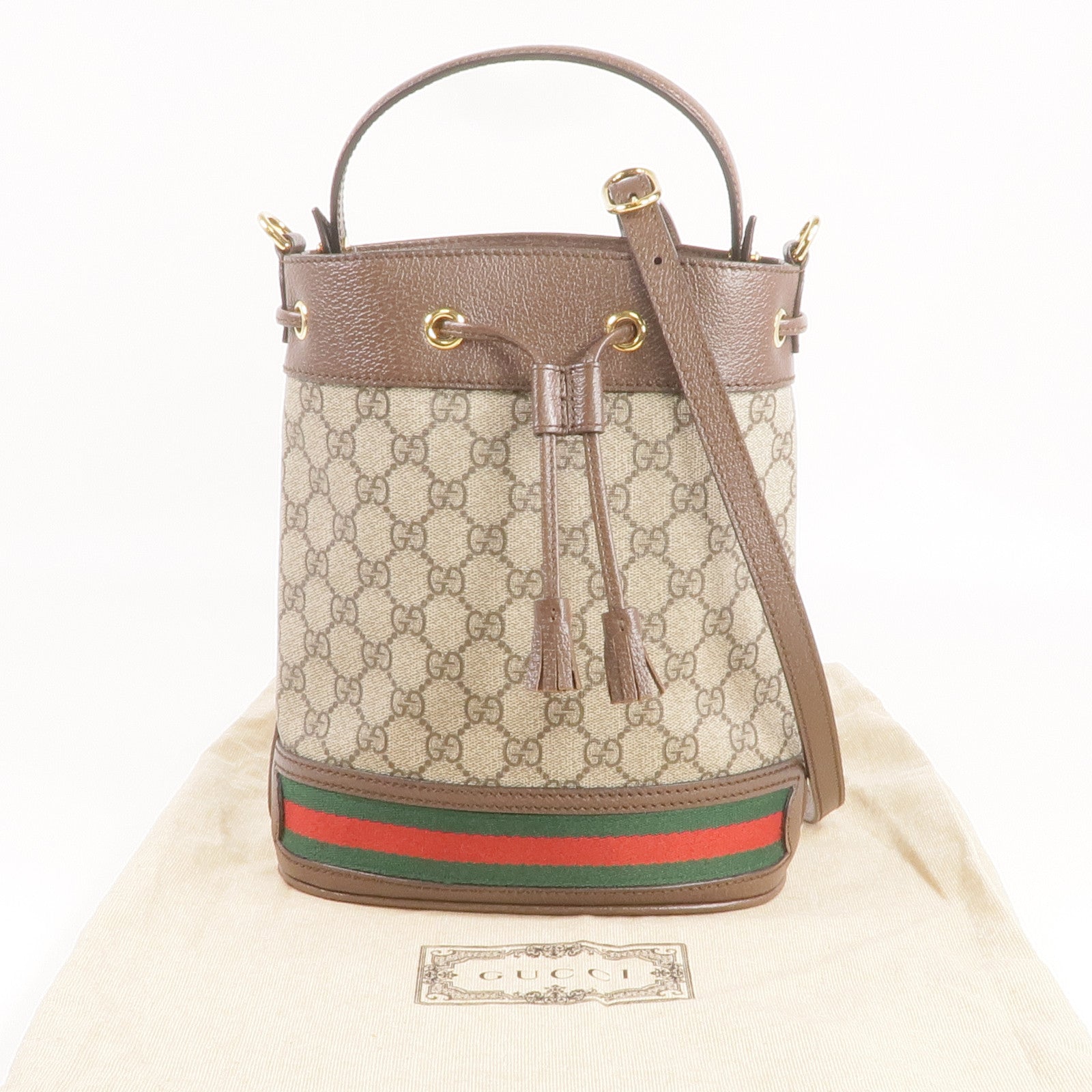 GUCCI 塗層帆布Ophidia GG Bucket金扣手挽肩背兩用袋