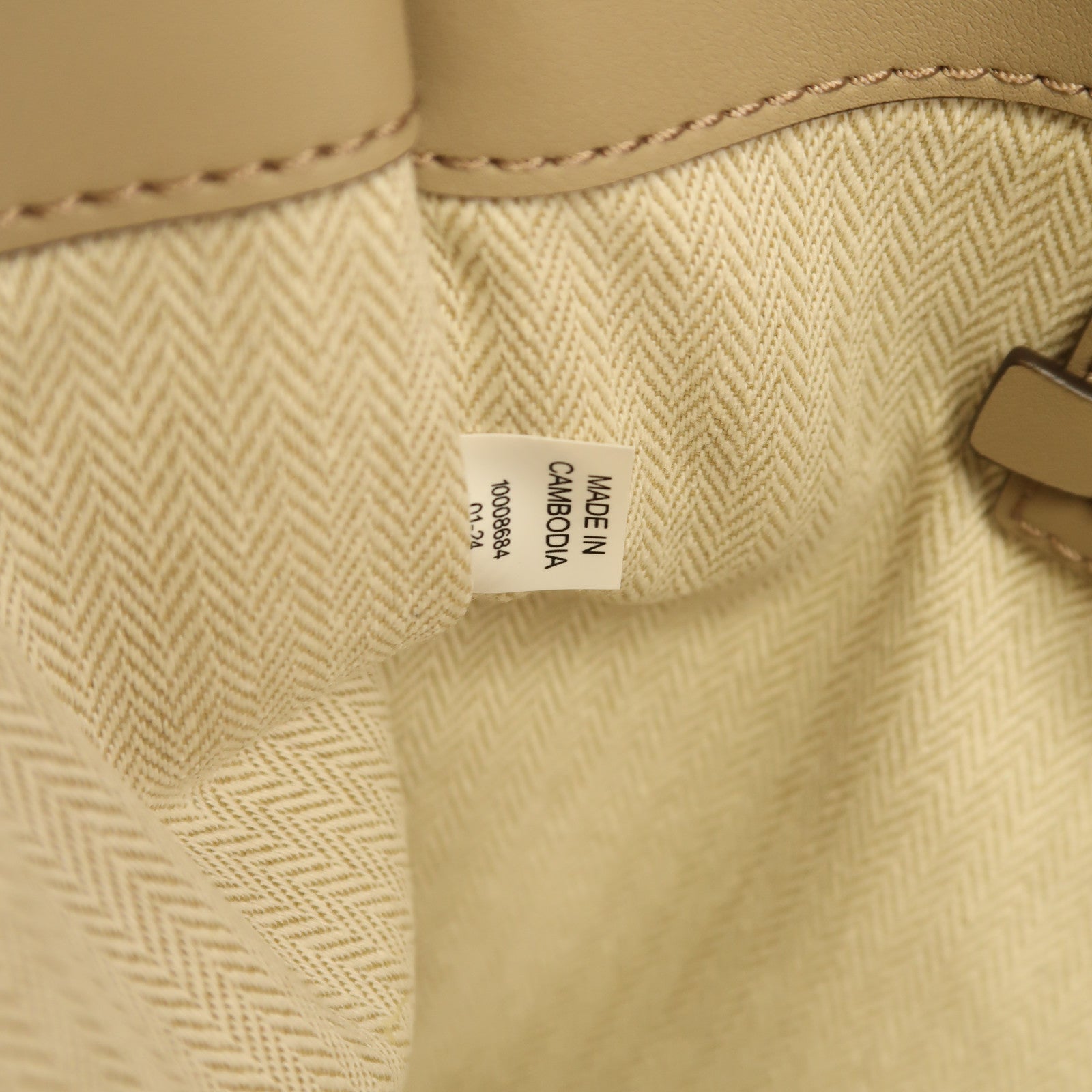 Tory Burch 牛皮皮革Shoulder Bag金扣手挽肩背兩用袋奶茶色