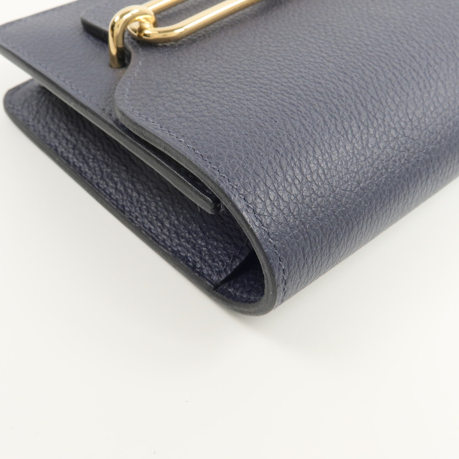 HERMES 【激減優惠】Evercolor皮革Roulis Slim Wallet錢包Bleu Nuit