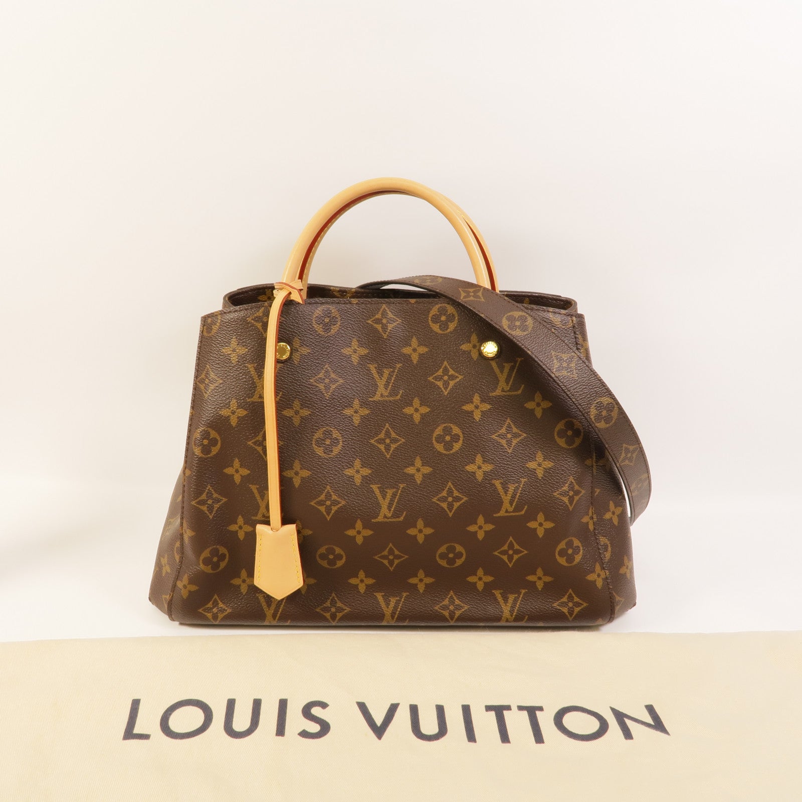 LOUIS VUITTON Monogram Montaigne MM金扣手挽肩背兩用袋