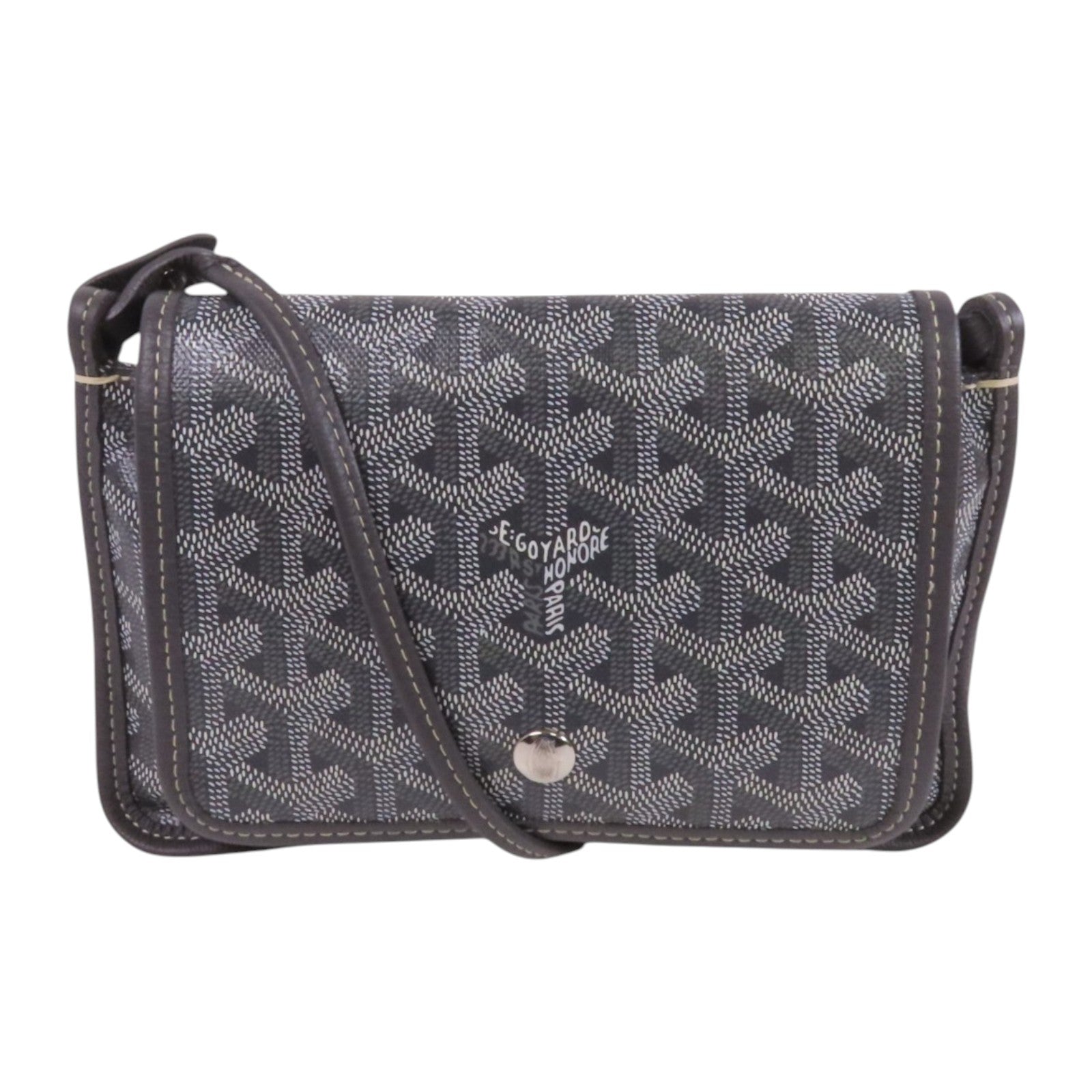 GOYARD 塗層帆布Plumet Pocket Wallet銀扣錢包肩背兩用袋