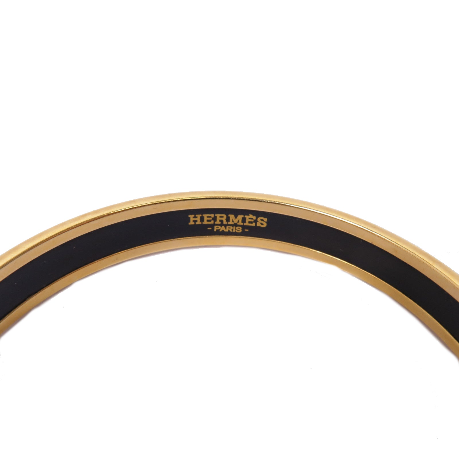 HERMES 琺瑯/金屬Bangle手鐲藍色/杏色/金色