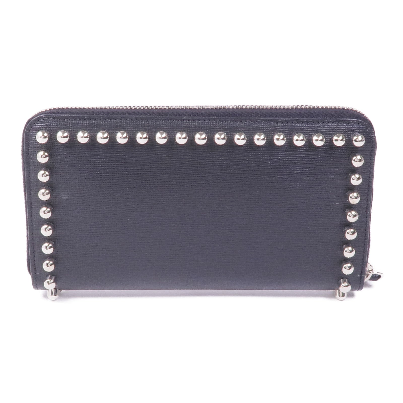 FENDI 牛皮皮革/毛皮Long Wallet銀扣長錢包