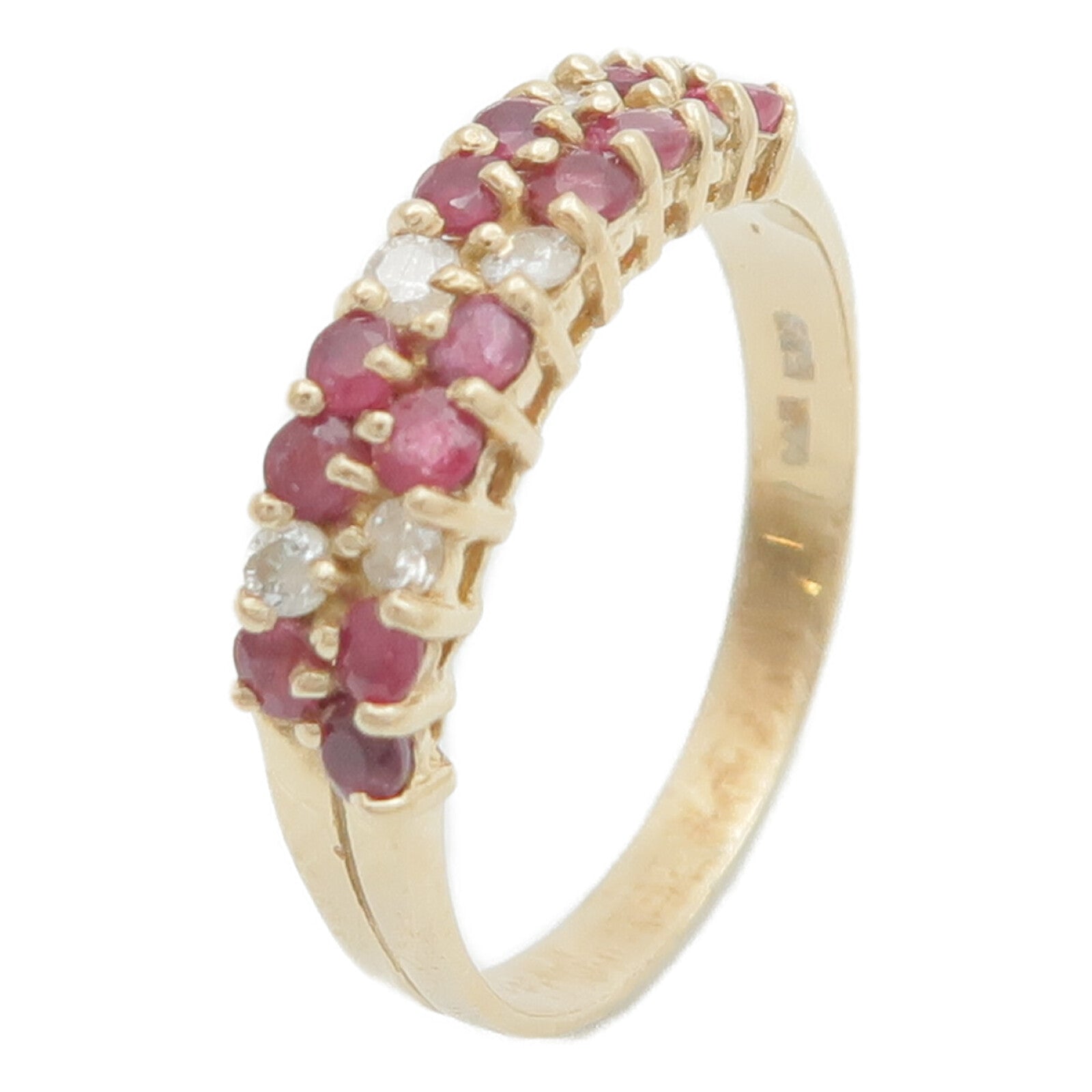 JEWELRY 14K黃金Ruby Diamond Ring紅寶石/鑽石戒指US#6.5