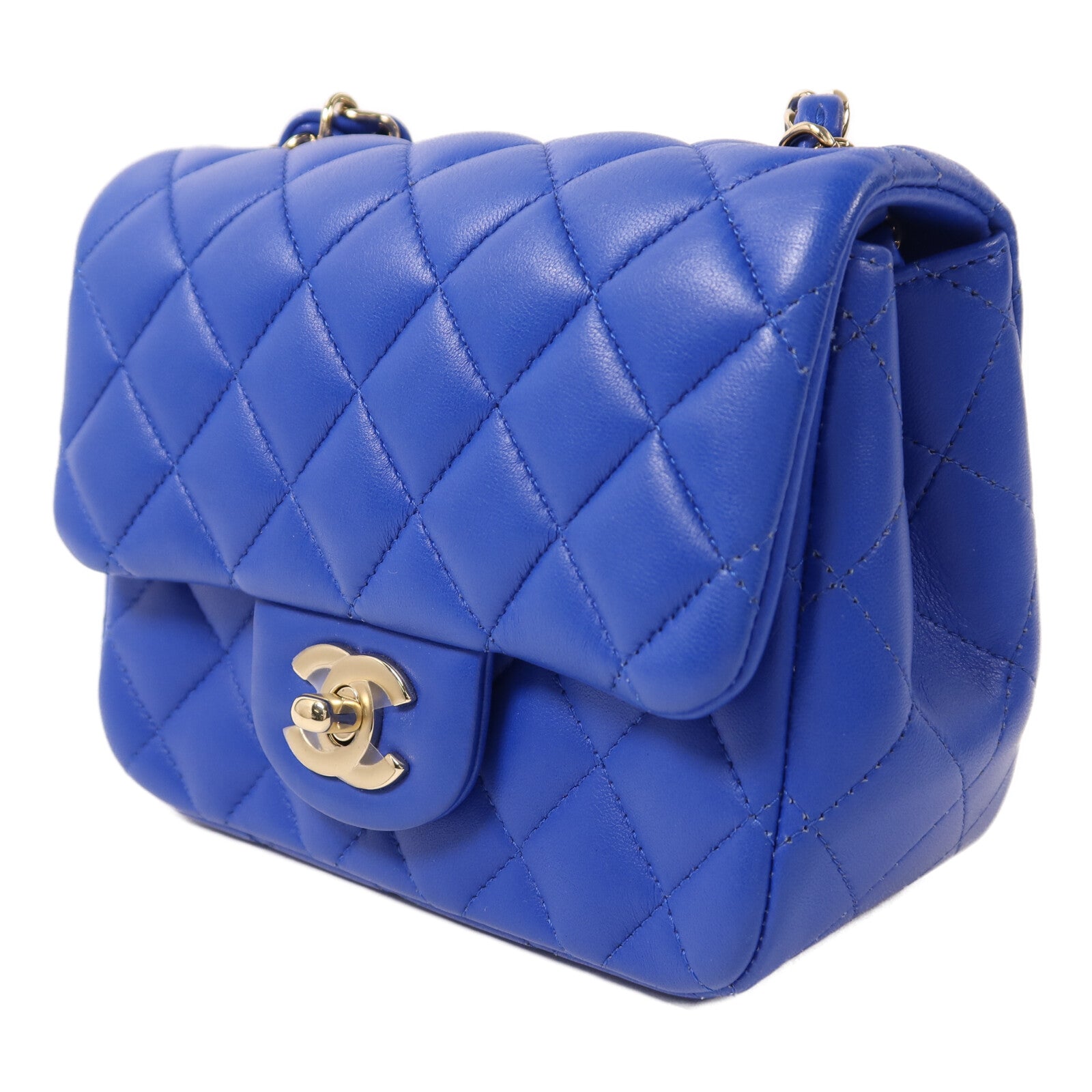 CHANEL 羊皮皮革Mini Classic 17金扣鏈帶肩背袋
