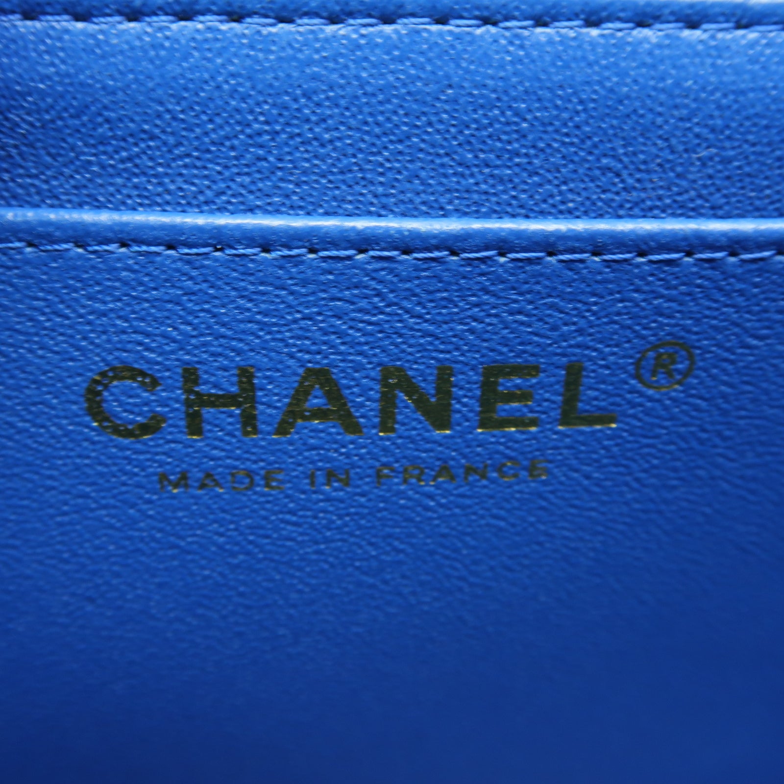 CHANEL 【激減優惠】羊皮皮革Classic Flap Mini 17金扣鏈帶肩背袋藍色