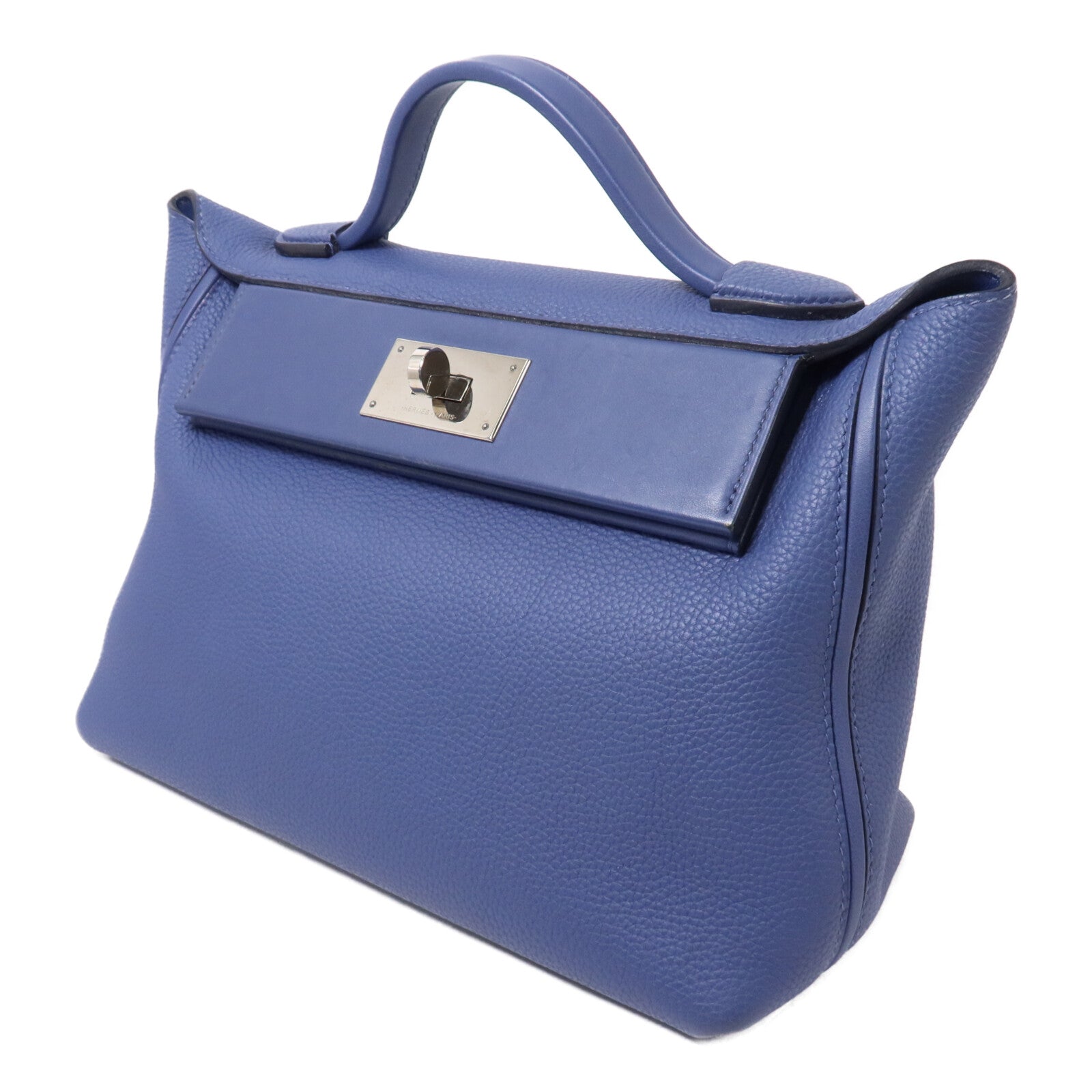 HERMES Togo皮革24/24 29cm手挽肩背兩用袋Bleu Brighton