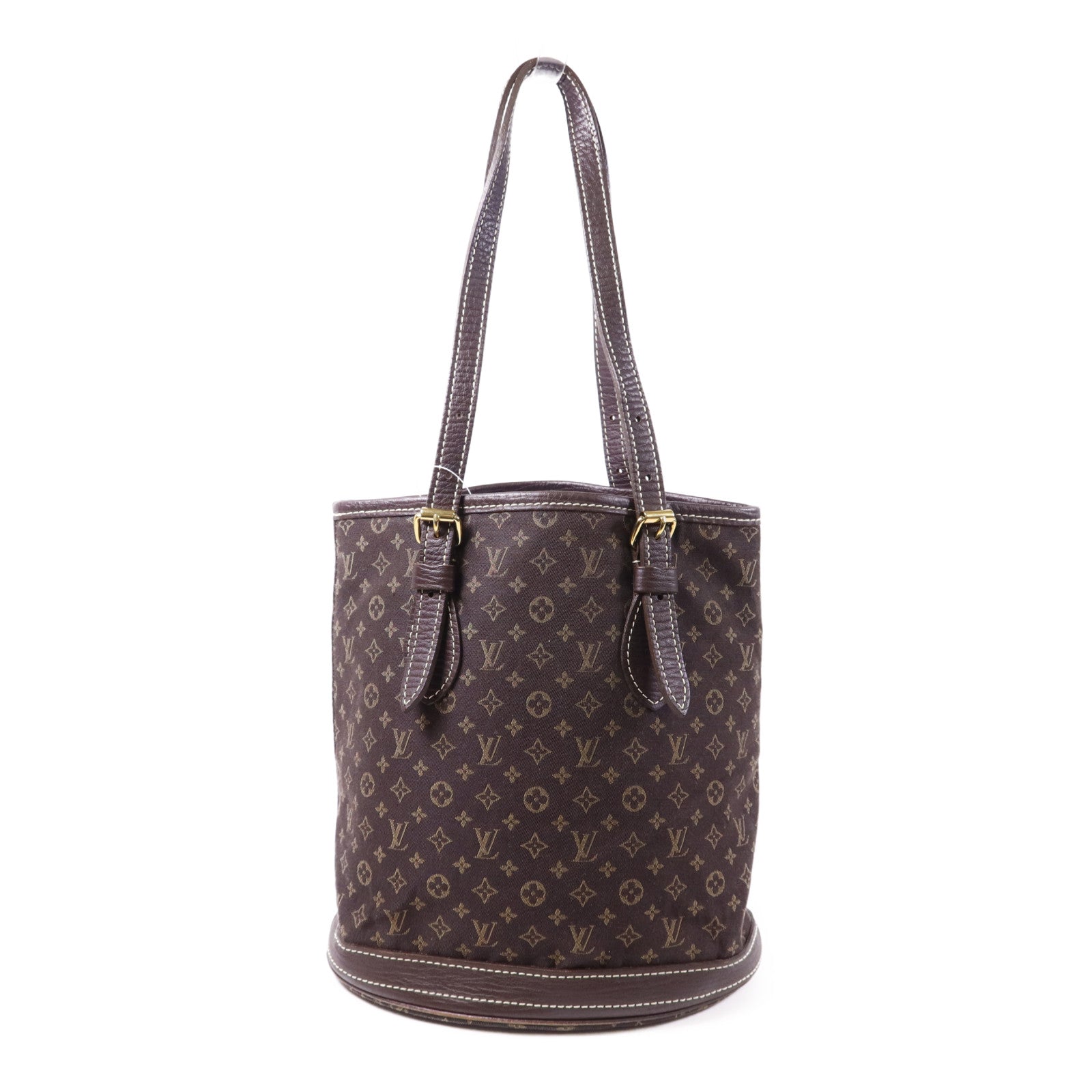 LOUIS VUITTON Monogram Mini Lin Bucket PM金扣肩背袋