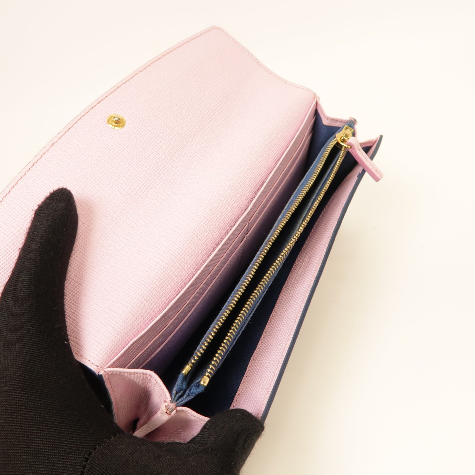 FENDI 【激減優惠】塗層帆布Long Wallet金扣長錢包藍色/粉紅色/紫色