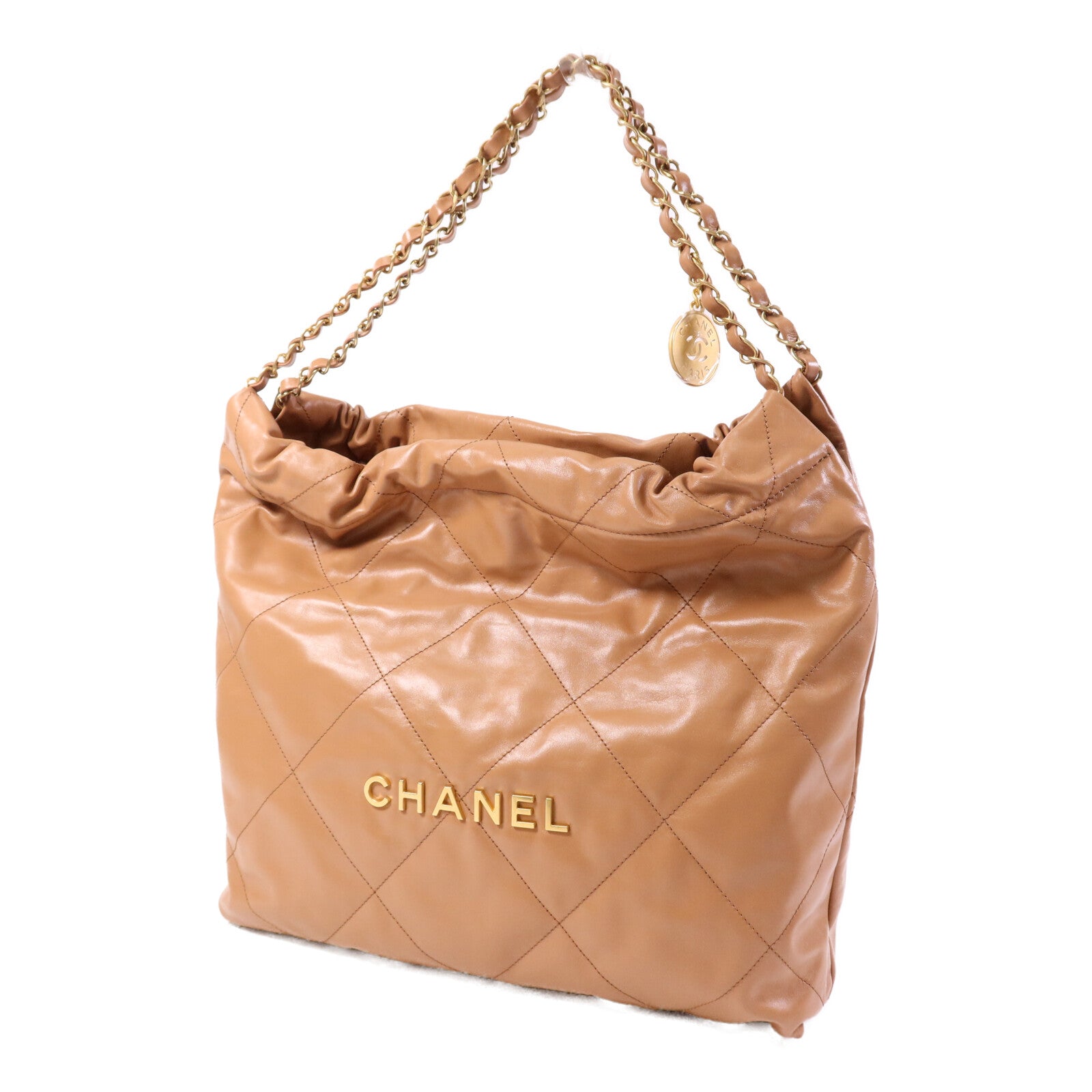 CHANEL 牛皮皮革Chanel 22 Medium金扣鏈帶肩背袋