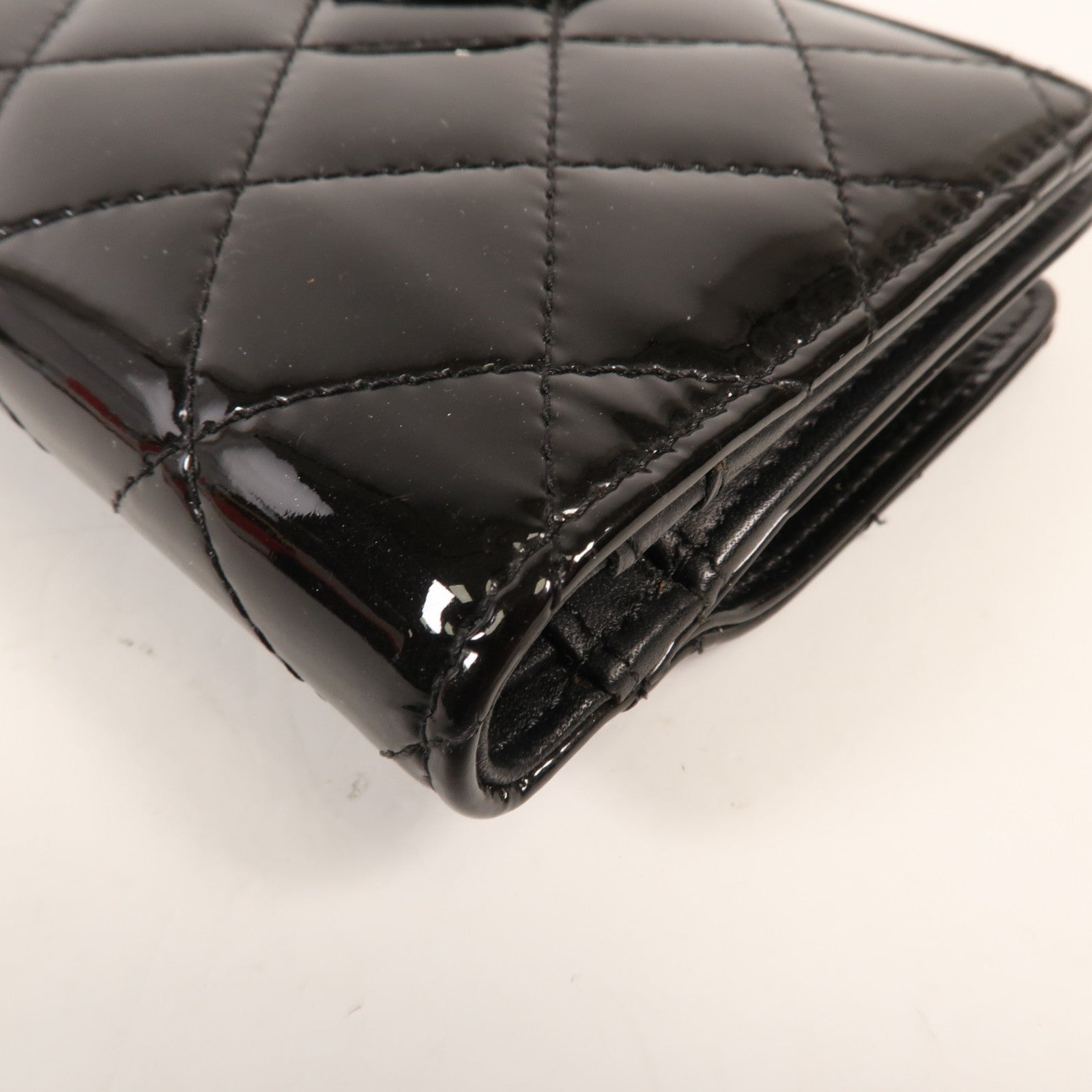 CHANEL 漆皮皮革Wallet銀扣錢包