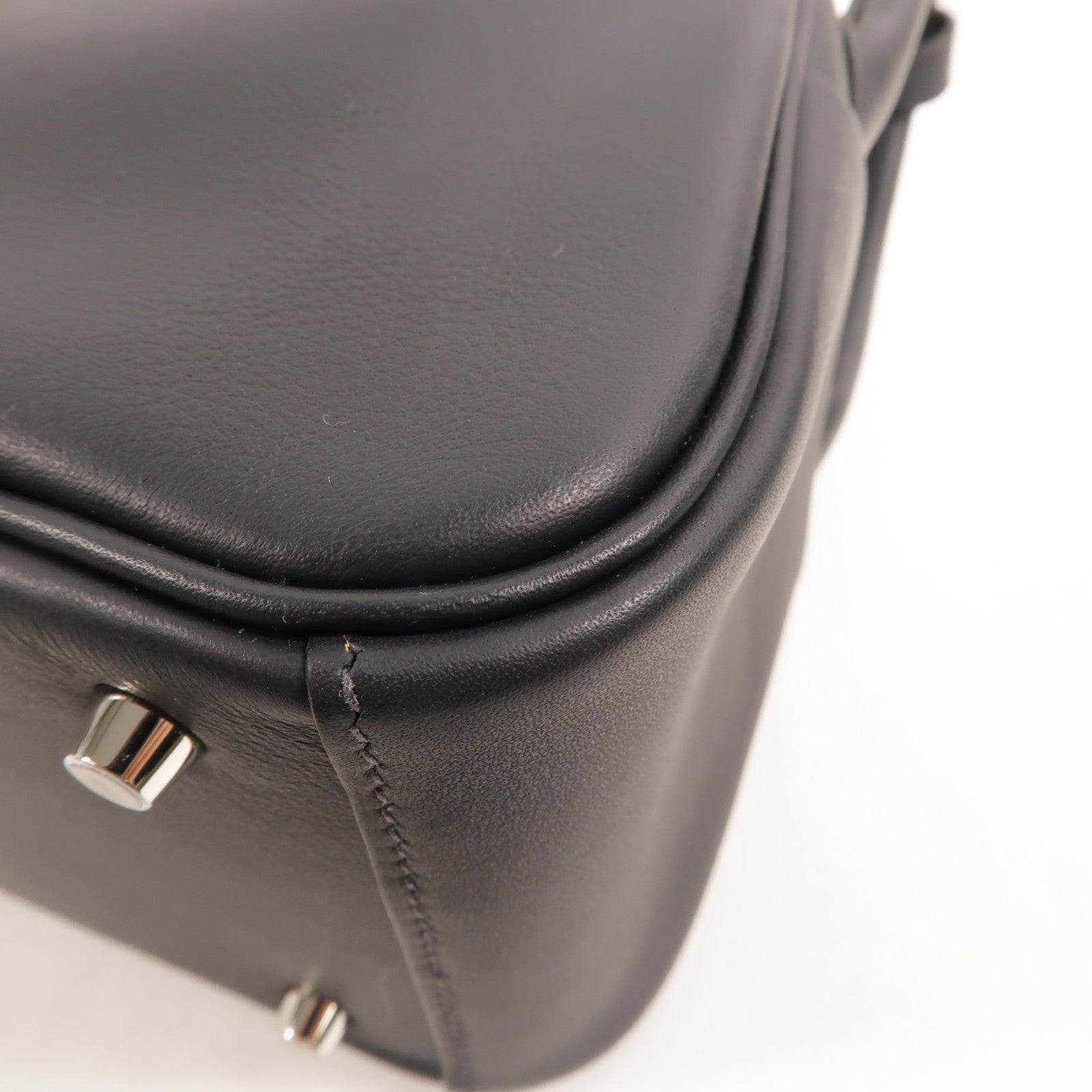 HERMES Swift皮革Mini Lindy金扣手挽肩背兩用袋Caban/Vert Vertigo