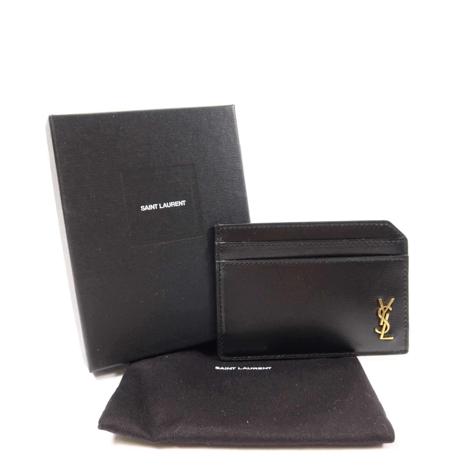 SAINT LAURENT 皮革Card Case金扣卡片套
