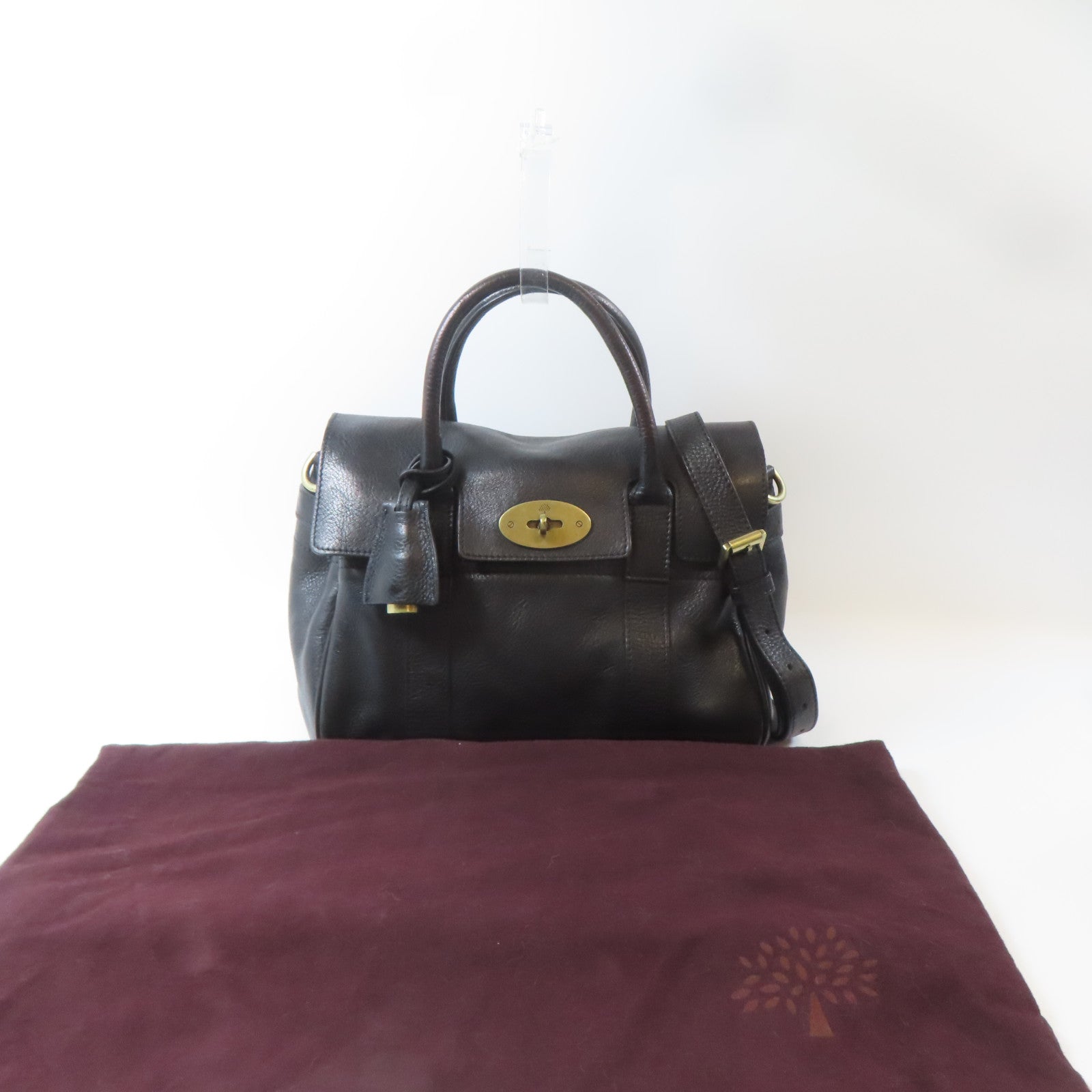 MULBERRY 皮革2 Way Shoulder Bag金扣手挽肩背兩用袋黑色