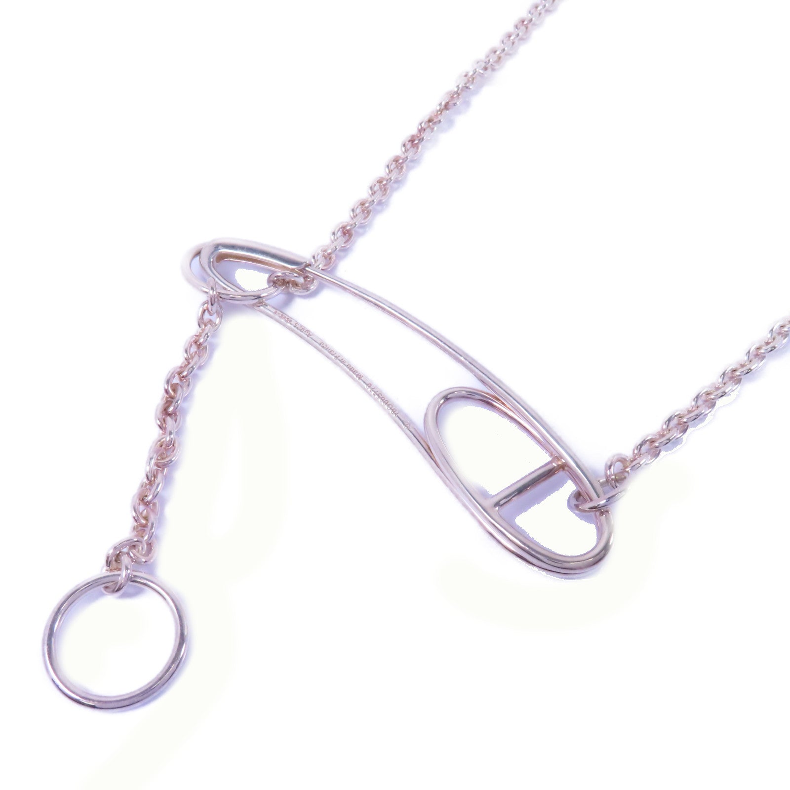 HERMES 925純銀Punk Anchor Chain Necklace 168cm項鍊
