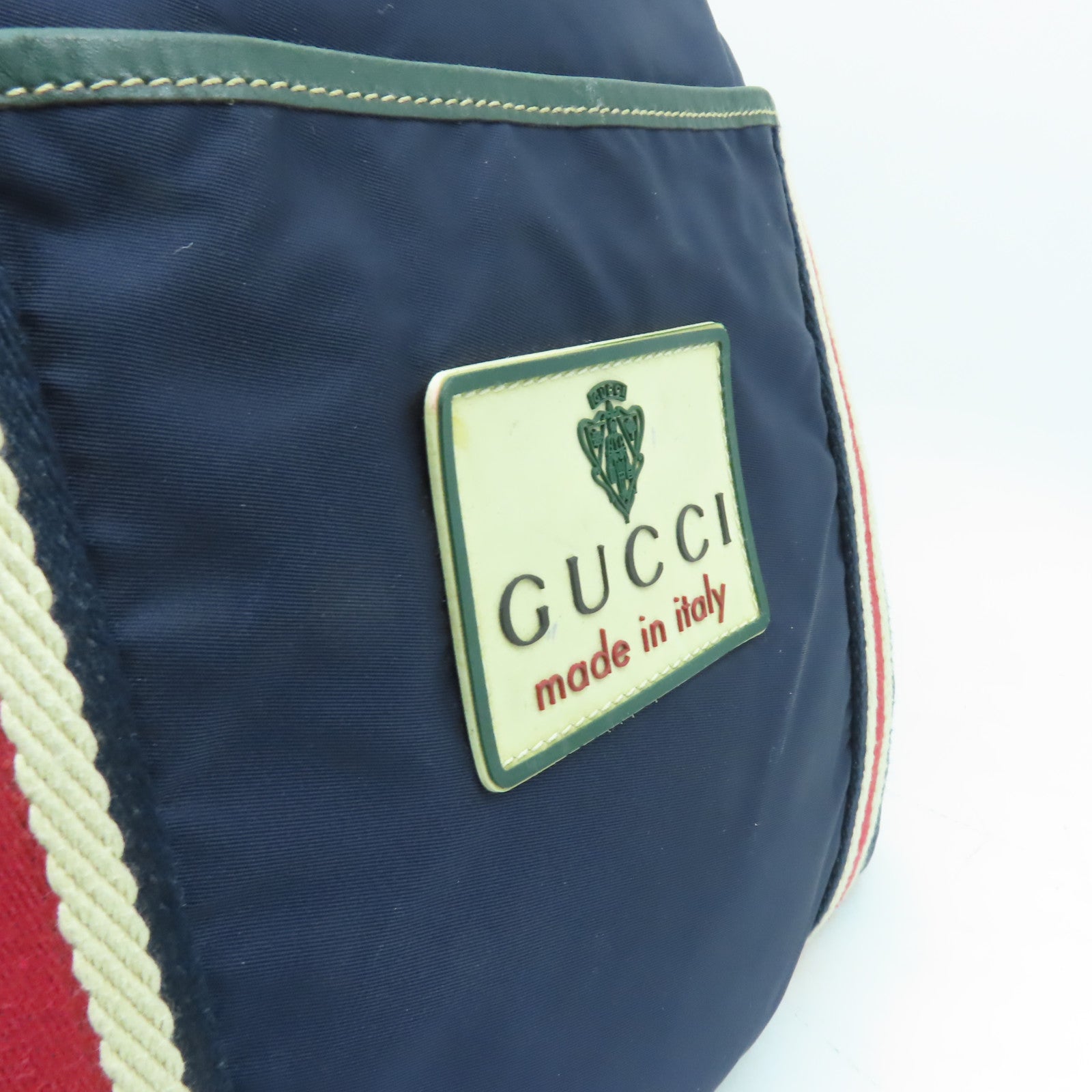 GUCCI 尼龍Shoulder Bag銀扣肩背袋藍色
