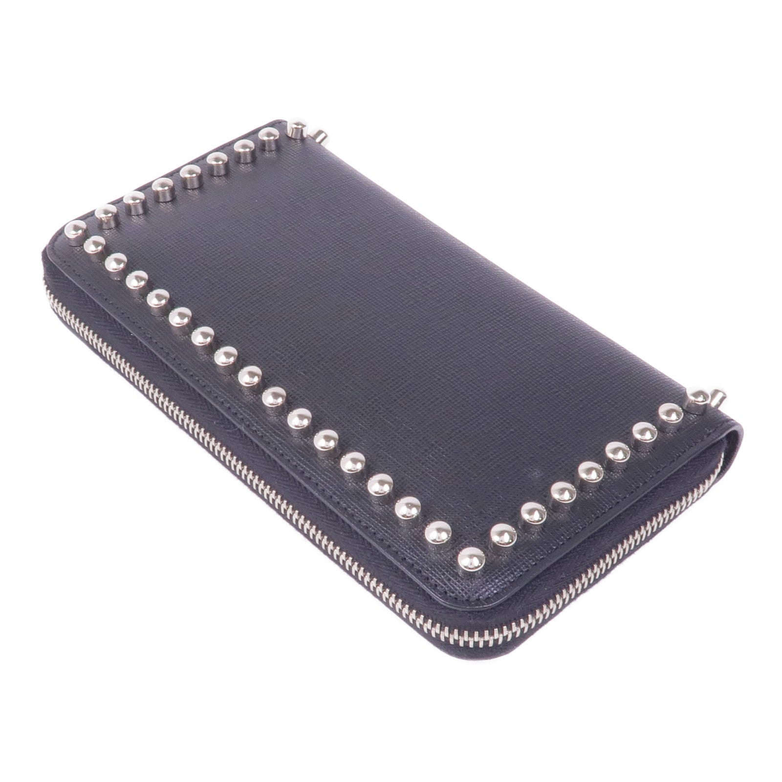 FENDI 牛皮皮革/毛皮Long Wallet銀扣長錢包