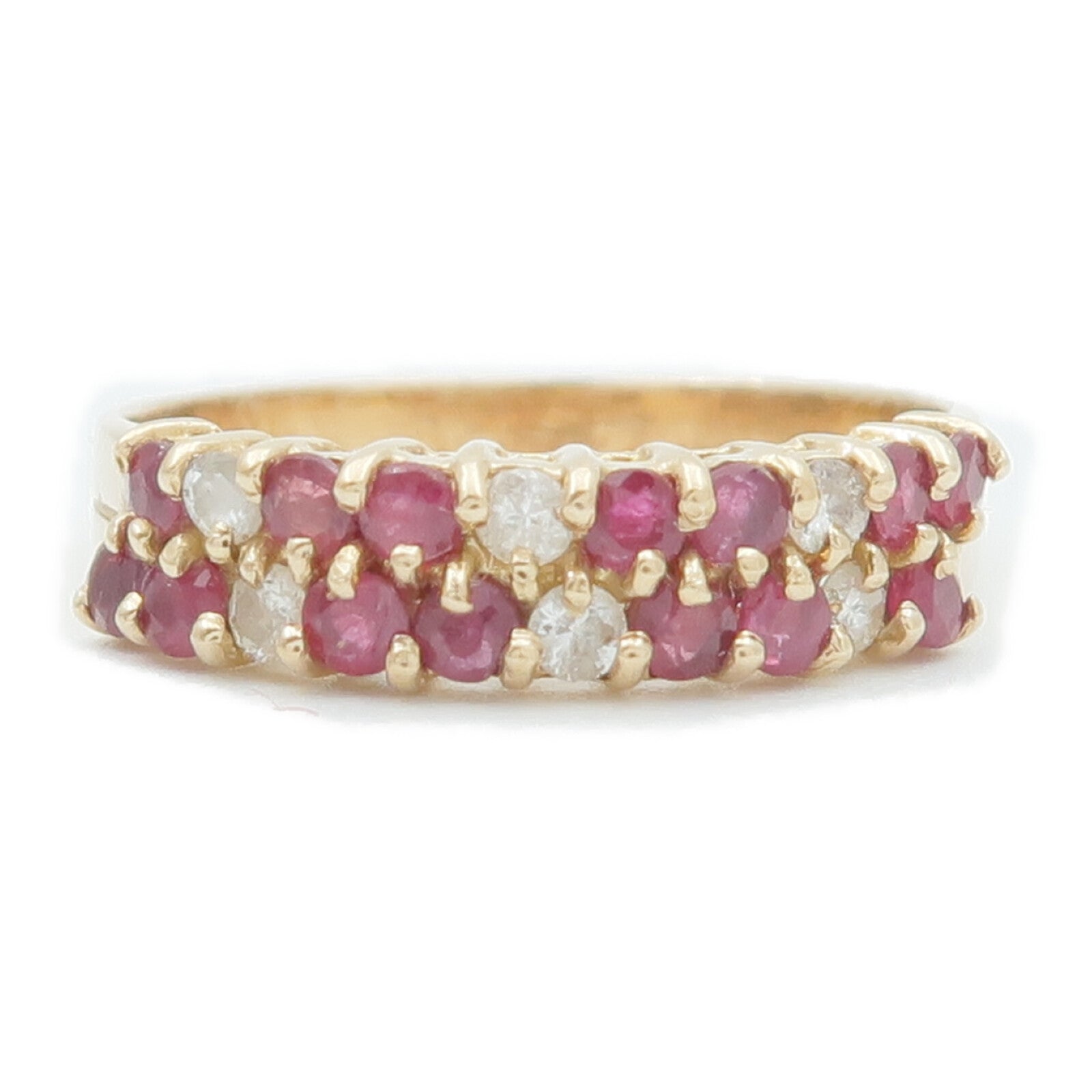 JEWELRY 14K黃金Ruby Diamond Ring紅寶石/鑽石戒指US#6.5