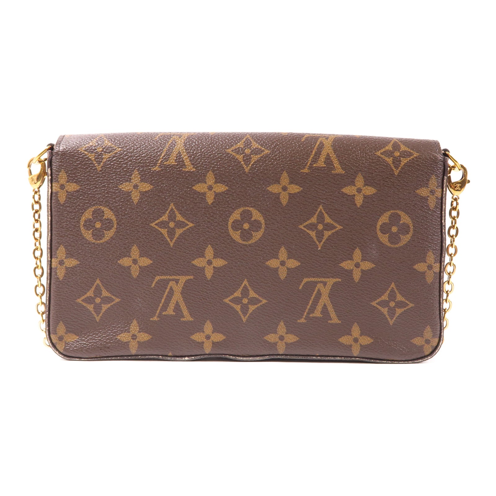 LOUIS VUITTON LV GHW Pochette Felicie Chain Shoulder Bag M61276 Monogram Brown