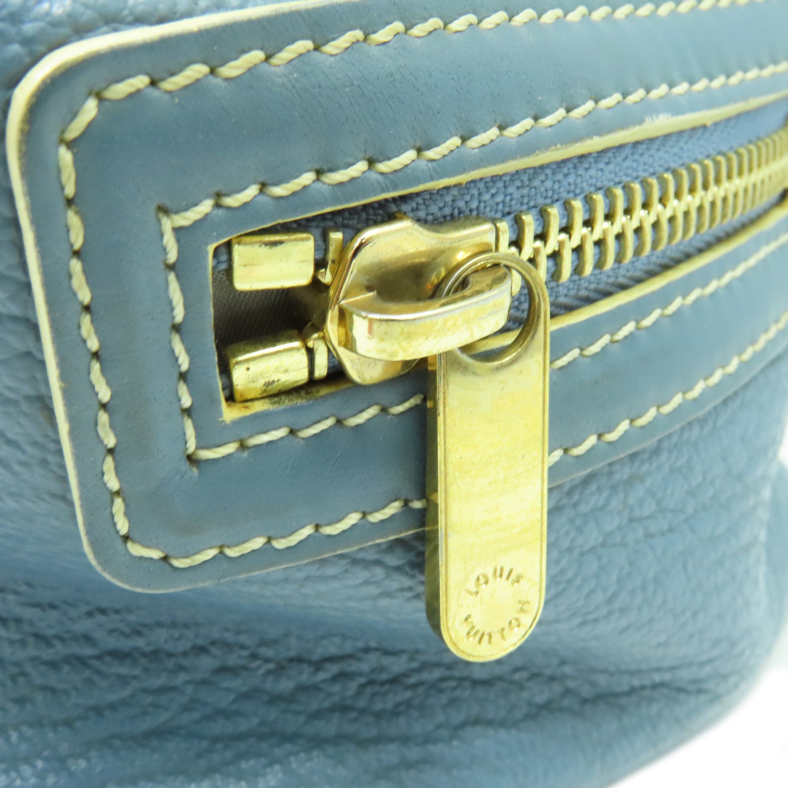 LOUIS VUITTON Suhali Leather Lingenieux PM Hand Bag Gold Buckle Blue