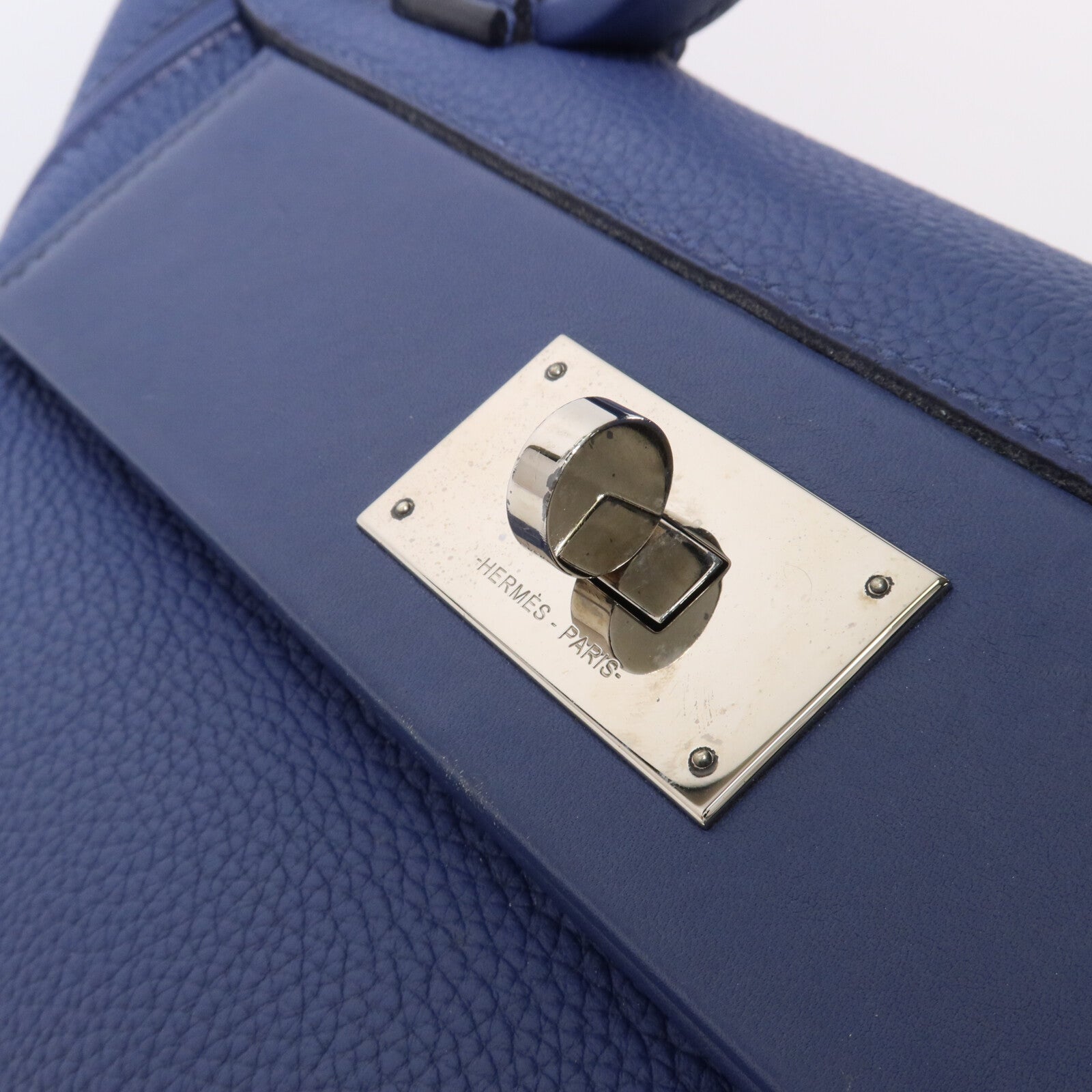 HERMES Togo皮革24/24 29cm手挽肩背兩用袋Bleu Brighton