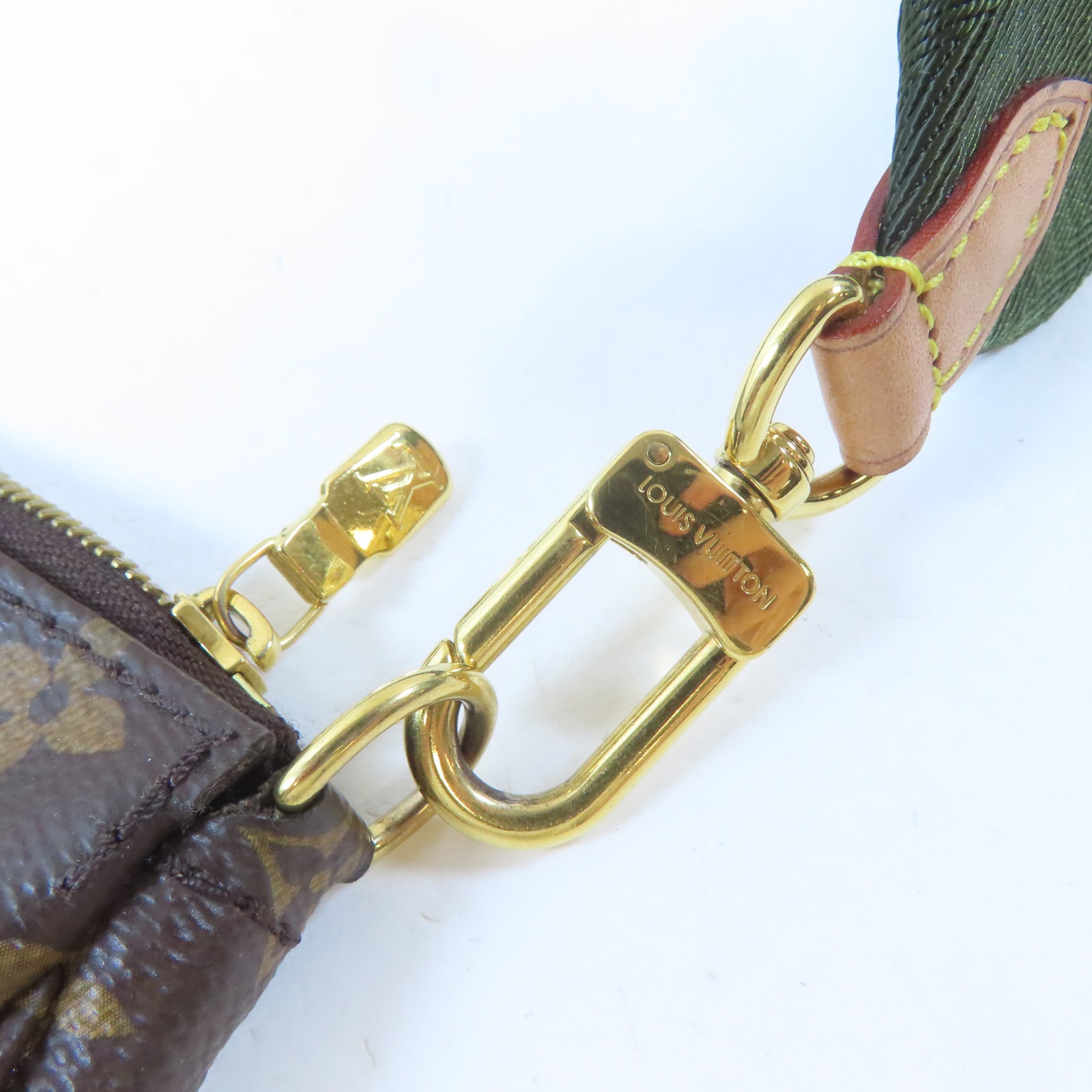 LOUIS VUITTON Monogram Multi Pochette Accessoires金扣手挽肩背兩用袋啡色