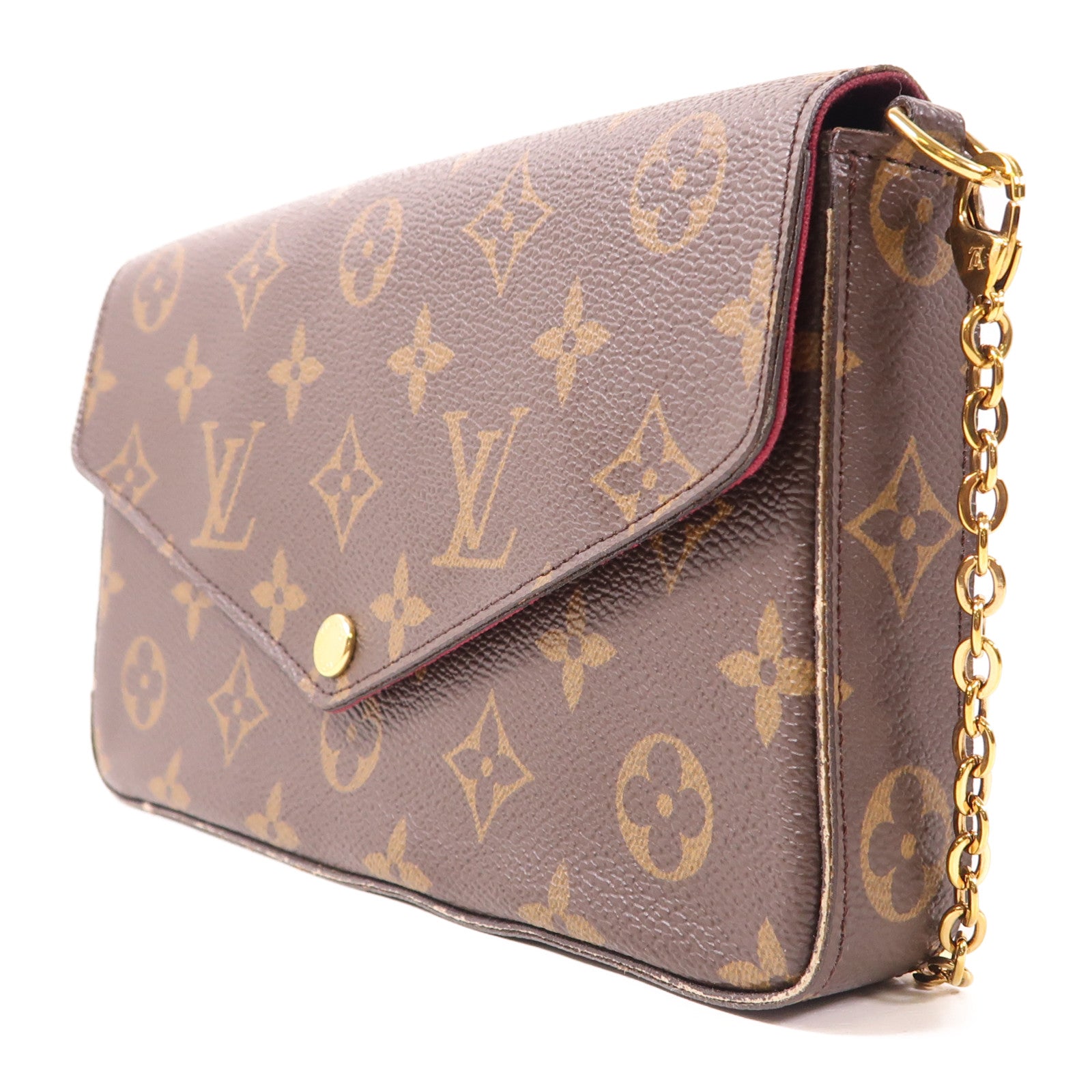 LOUIS VUITTON LV GHW Pochette Felicie Chain Shoulder Bag M61276 Monogram Brown