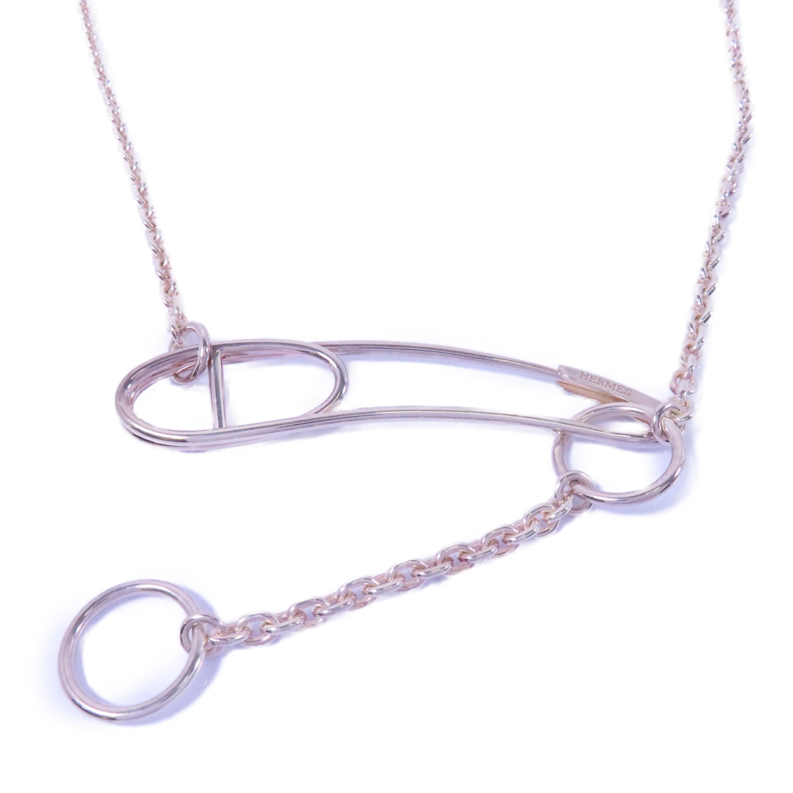 HERMES 925純銀Punk Anchor Chain Necklace 168cm項鍊