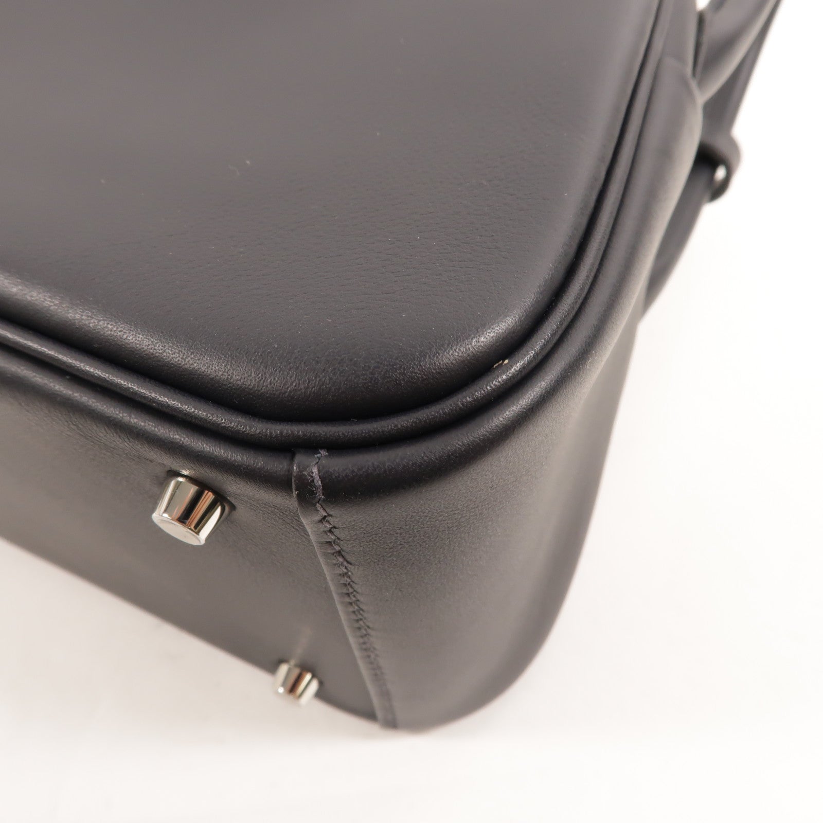HERMES Swift皮革Mini Lindy金扣手挽肩背兩用袋Caban/Vert Vertigo