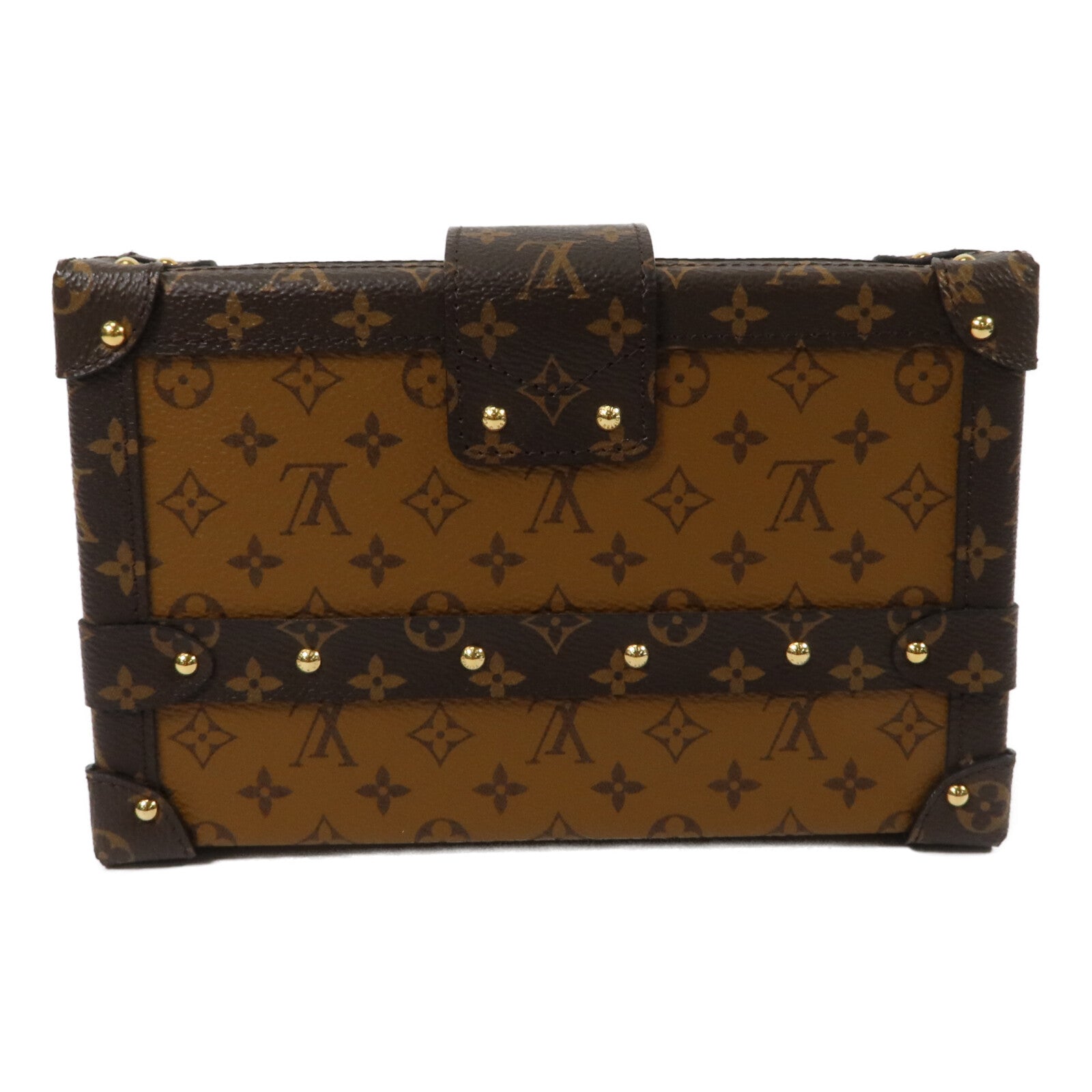 LOUIS VUITTON Monogram Reverse Petite Malle金扣肩背袋