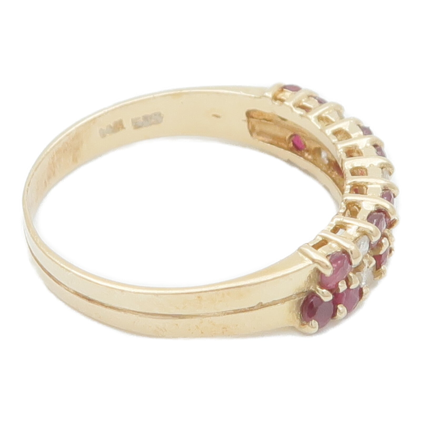 JEWELRY 14K黃金Ruby Diamond Ring紅寶石/鑽石戒指US#6.5