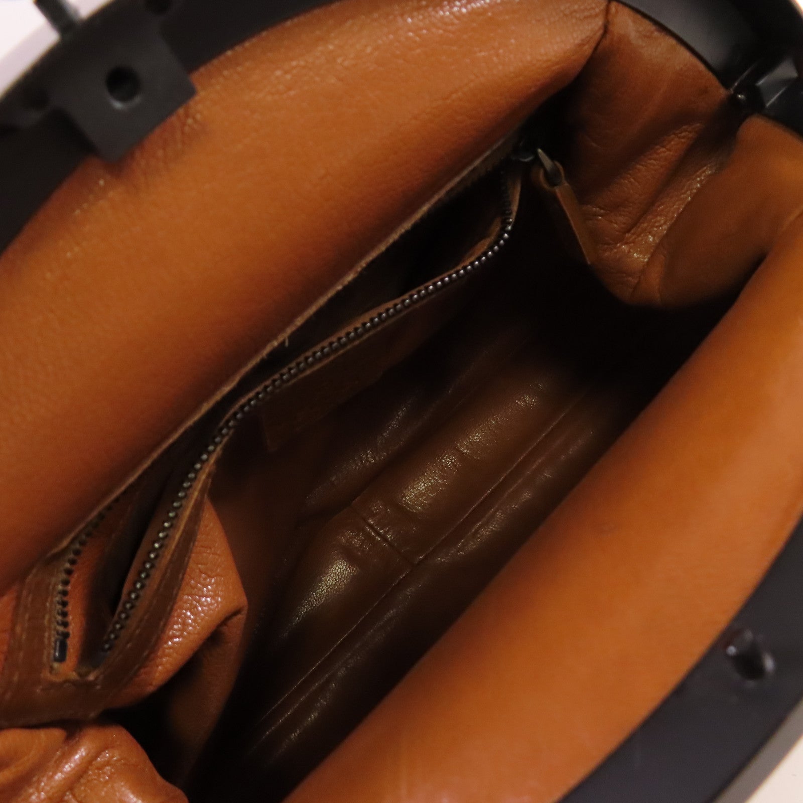 GUCCI 牛皮皮革Bamboo Handbag手挽袋啡色/黑色