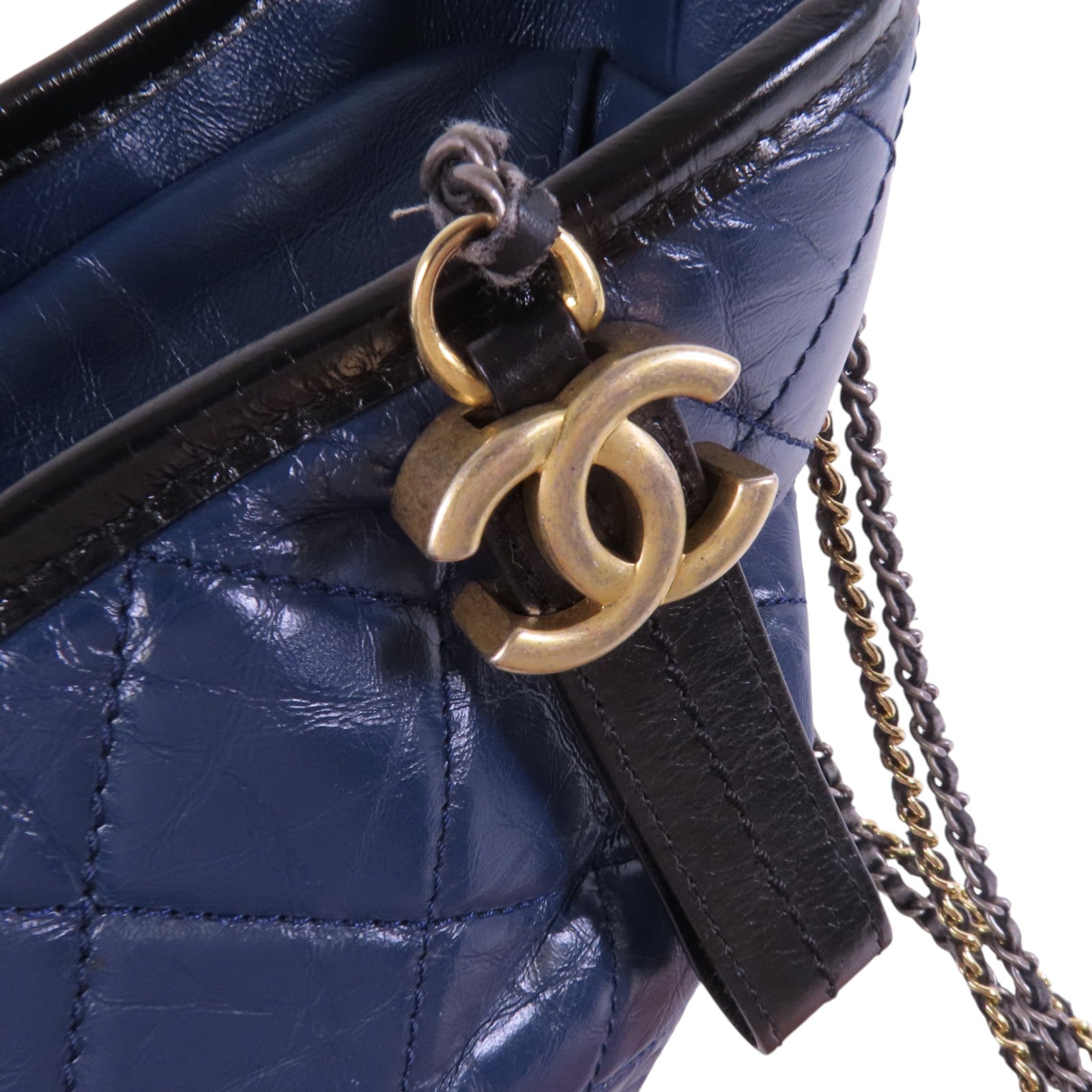 CHANEL 牛皮皮革Gabrielle Large金扣鏈帶肩背袋