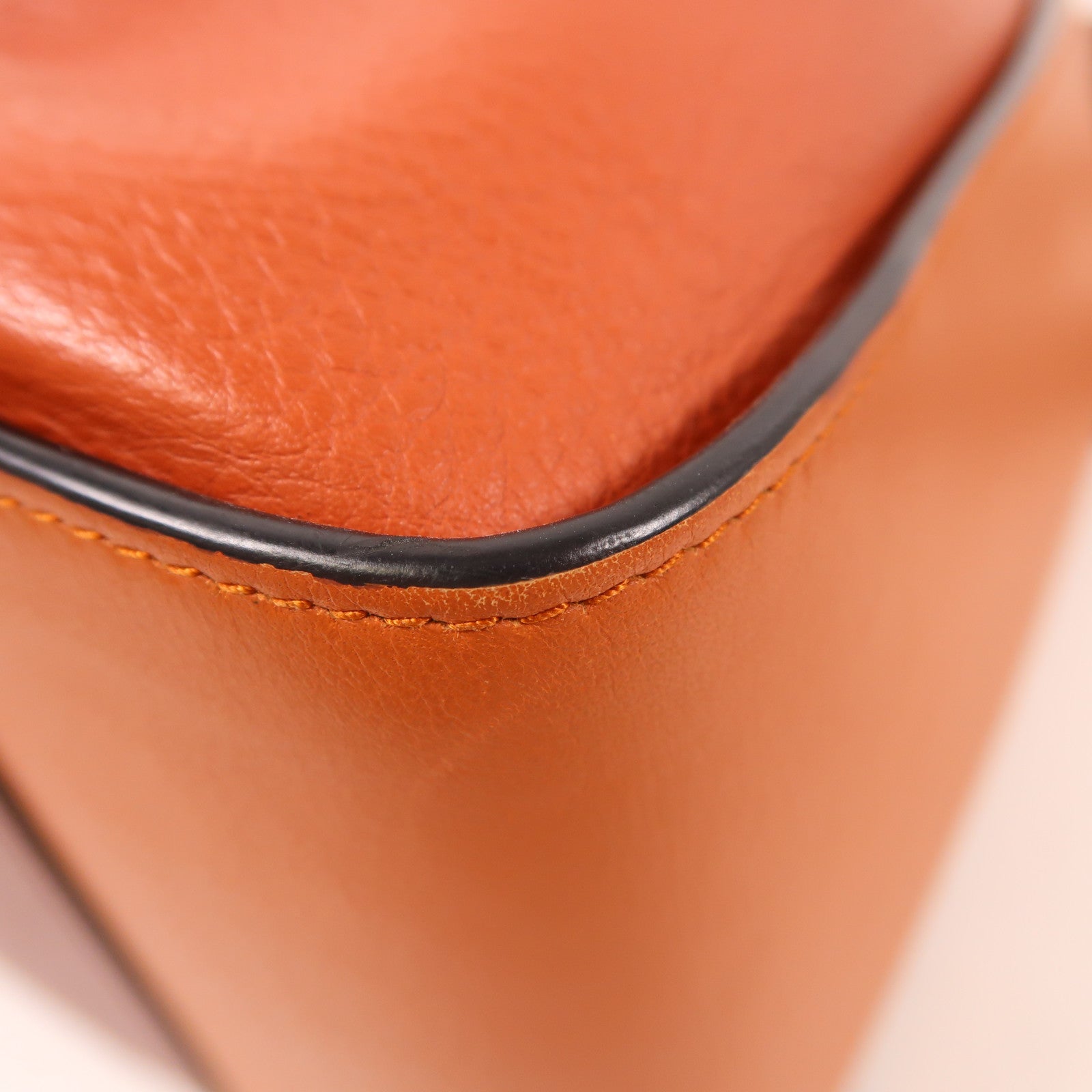 LOEWE 牛皮皮革Hammock金扣手挽肩背兩用袋棕色