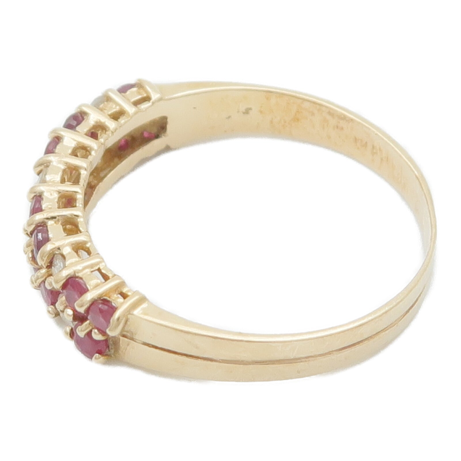 JEWELRY 14K黃金Ruby Diamond Ring紅寶石/鑽石戒指US#6.5