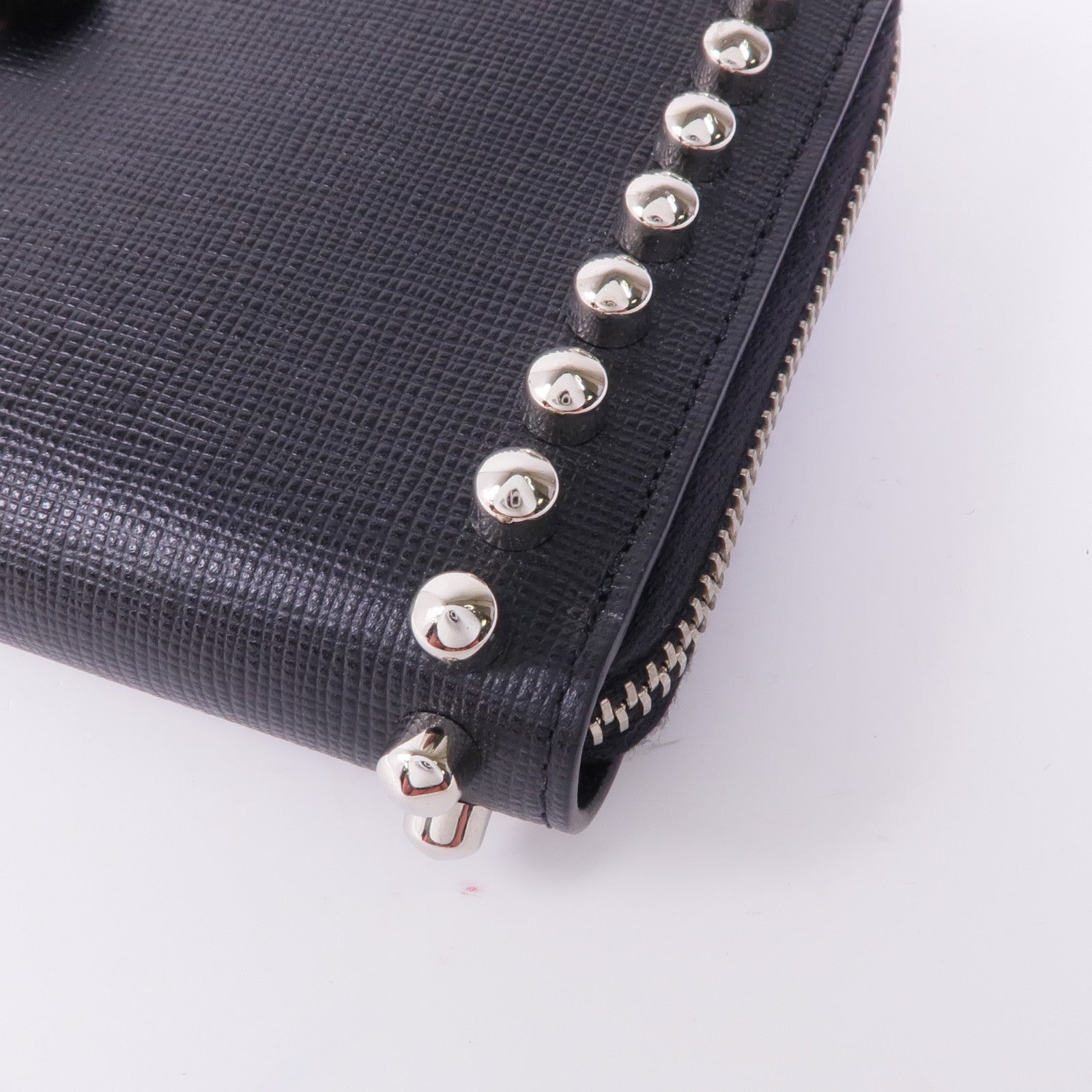 FENDI 牛皮皮革/毛皮Long Wallet銀扣長錢包