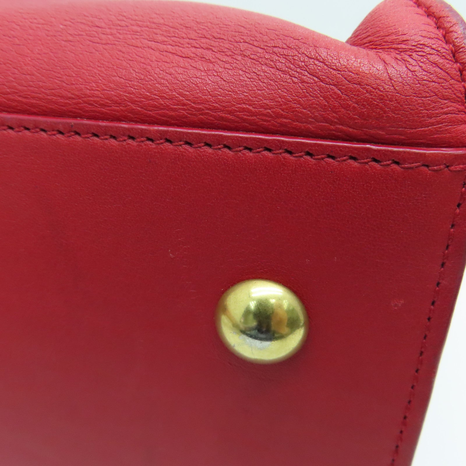 SAINT LAURENT 牛皮皮革2 Way Shoulder金扣手挽肩背兩用袋紅色
