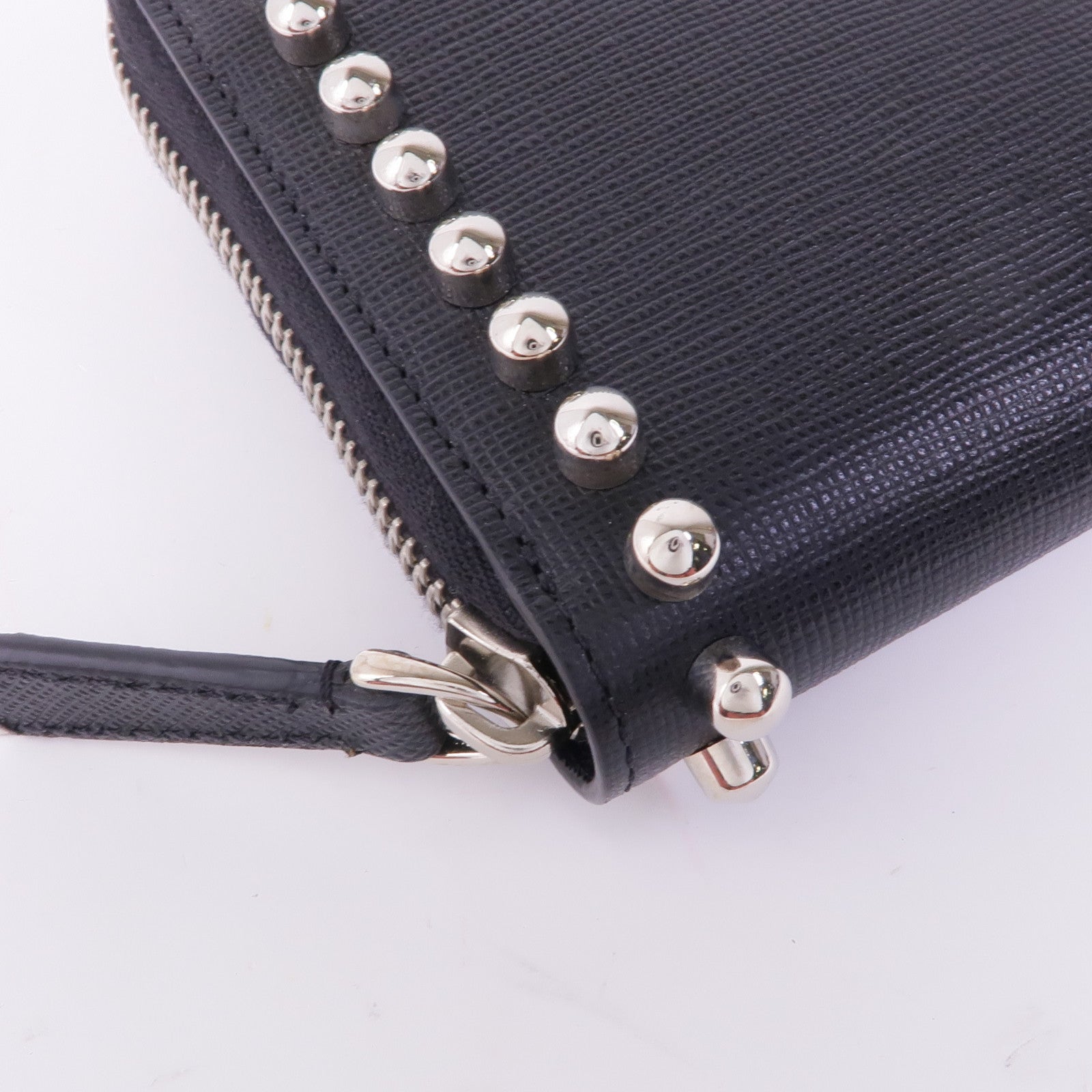 FENDI 牛皮皮革/毛皮Long Wallet銀扣長錢包