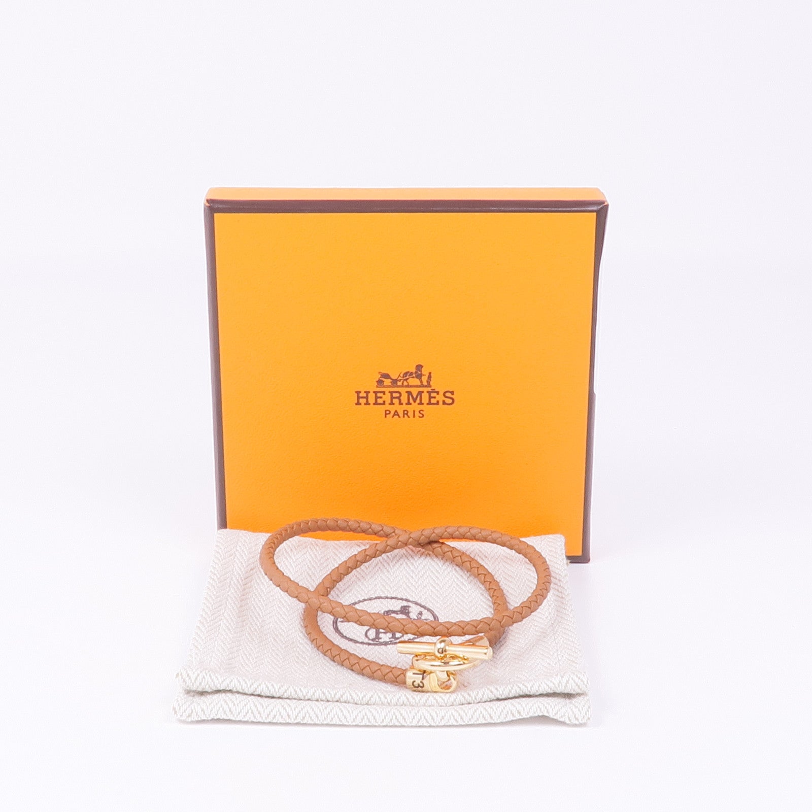 HERMES Swift皮革Glenan Double Tour金扣手帶Gold