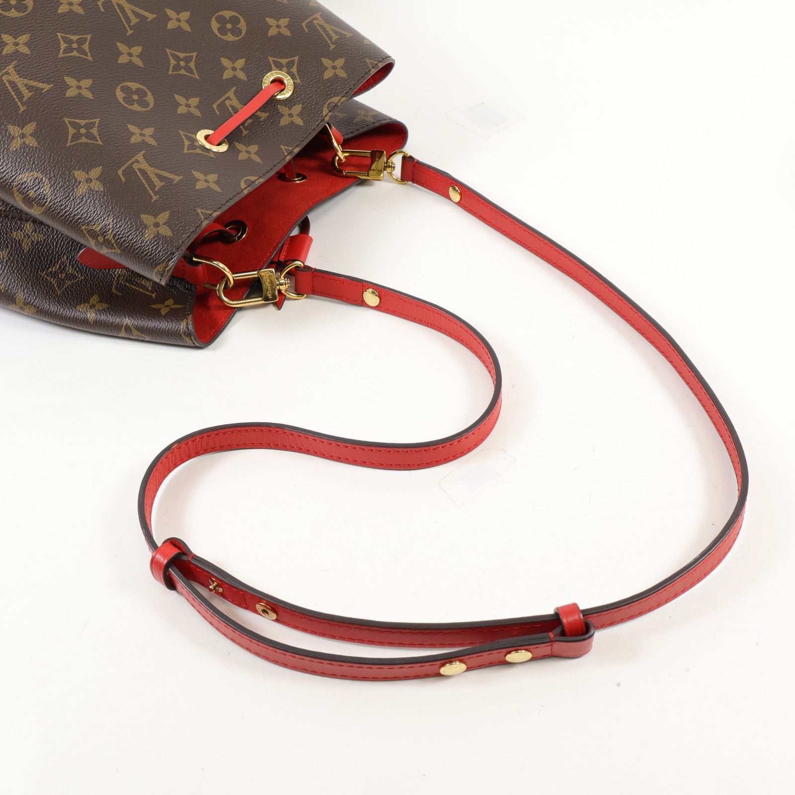 LOUIS VUITTON Monogram Neo Noe Bucket Bag金扣肩背袋Coquelicot