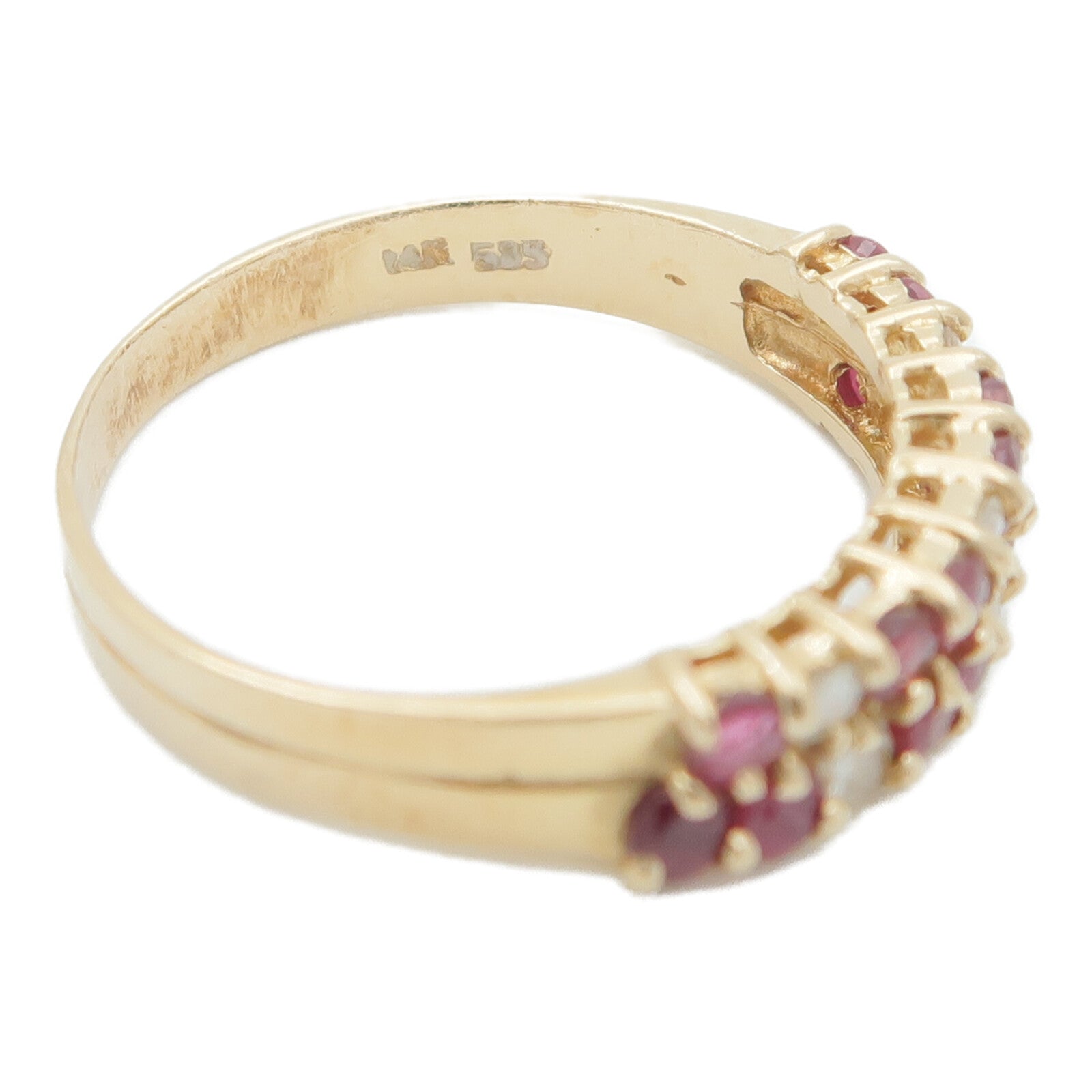 JEWELRY 14K黃金Ruby Diamond Ring紅寶石/鑽石戒指US#6.5