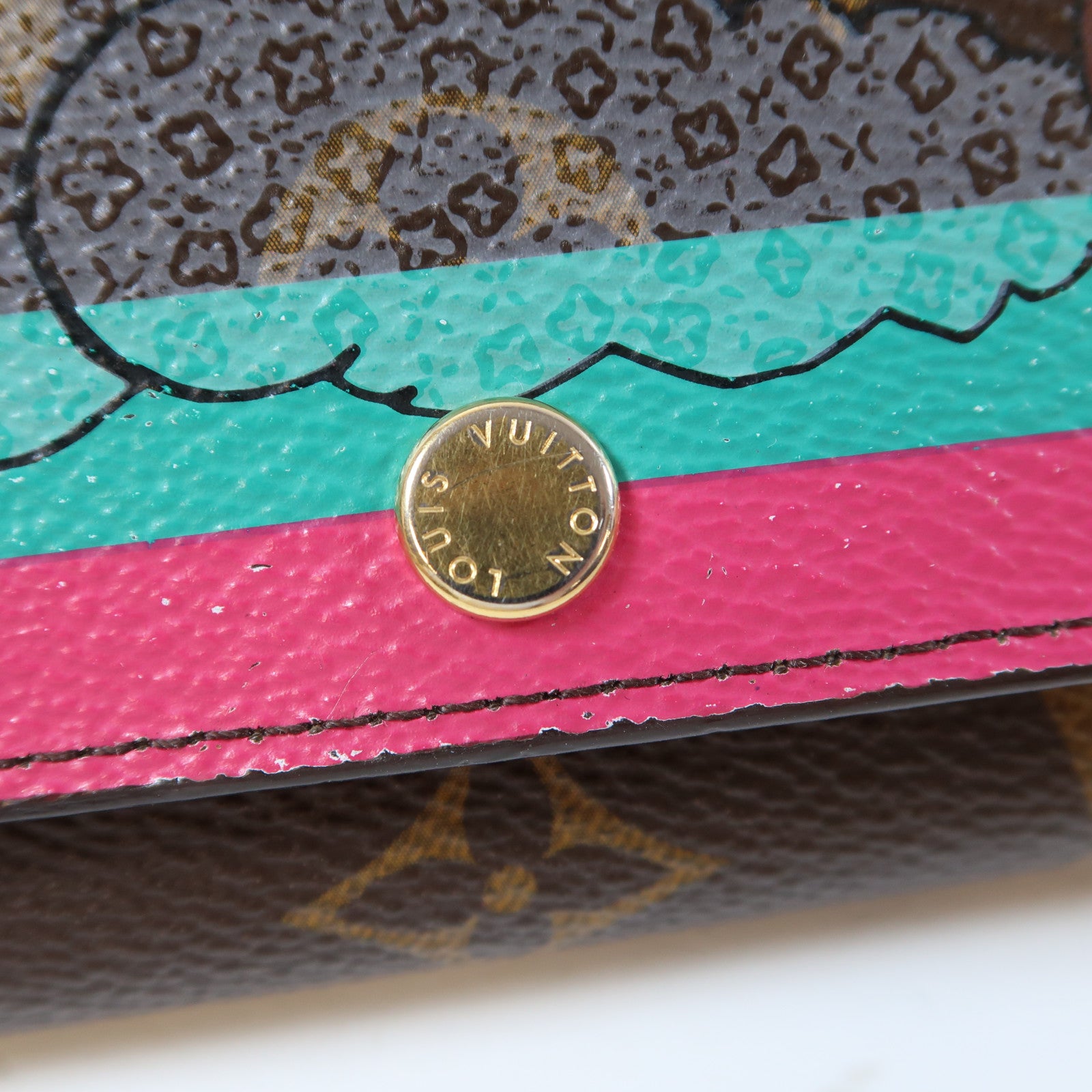 LOUIS VUITTON Monogram Sarah Wallet金扣長錢包啡色