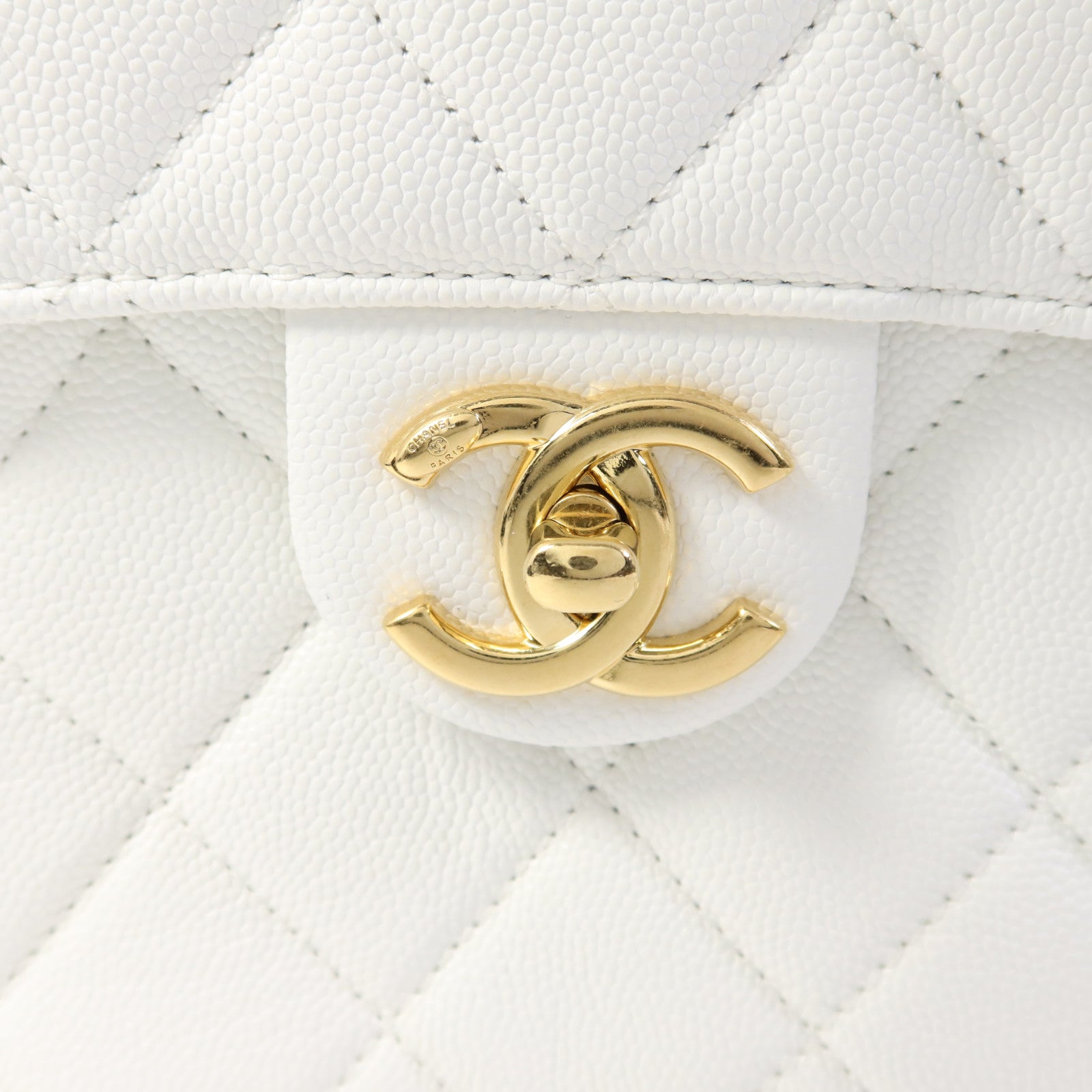 CHANEL 牛皮皮革Vanity 23C金扣鏈帶手挽肩背兩用袋