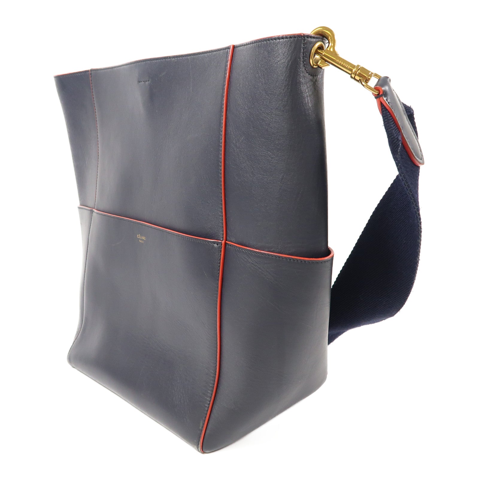 CELINE 牛皮皮革Shoulder Bag金扣肩背袋