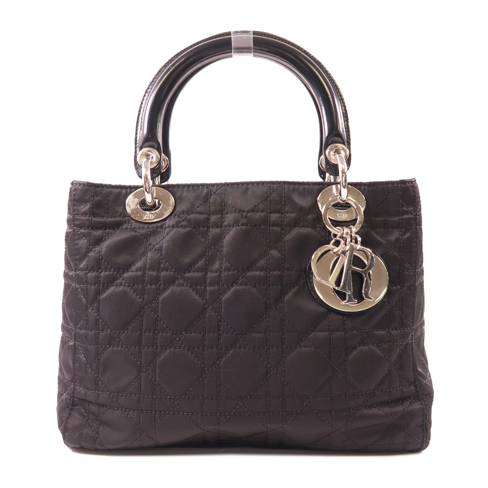 Dior 尼龍Vintage Lady Dior銀扣手挽袋