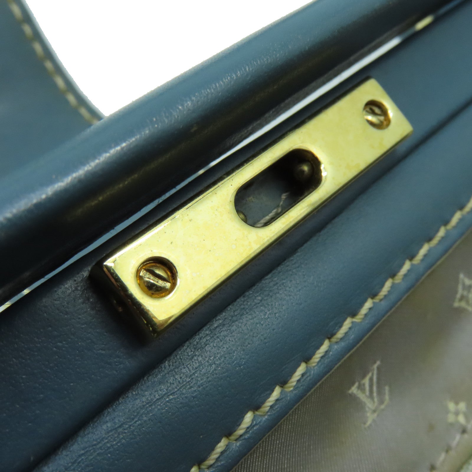 LOUIS VUITTON Suhali Leather Lingenieux PM Hand Bag Gold Buckle Blue