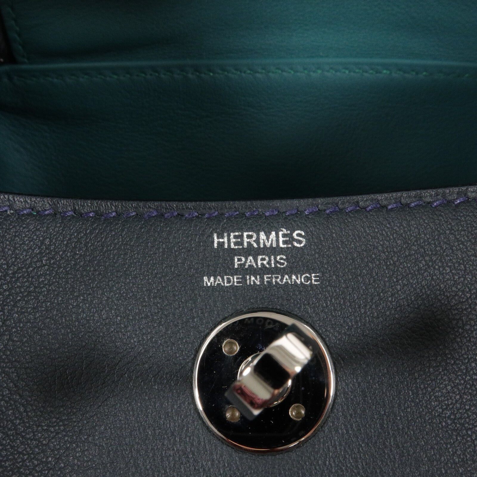 HERMES Swift皮革Mini Lindy手挽肩背兩用袋Vert Rousseau/Malach