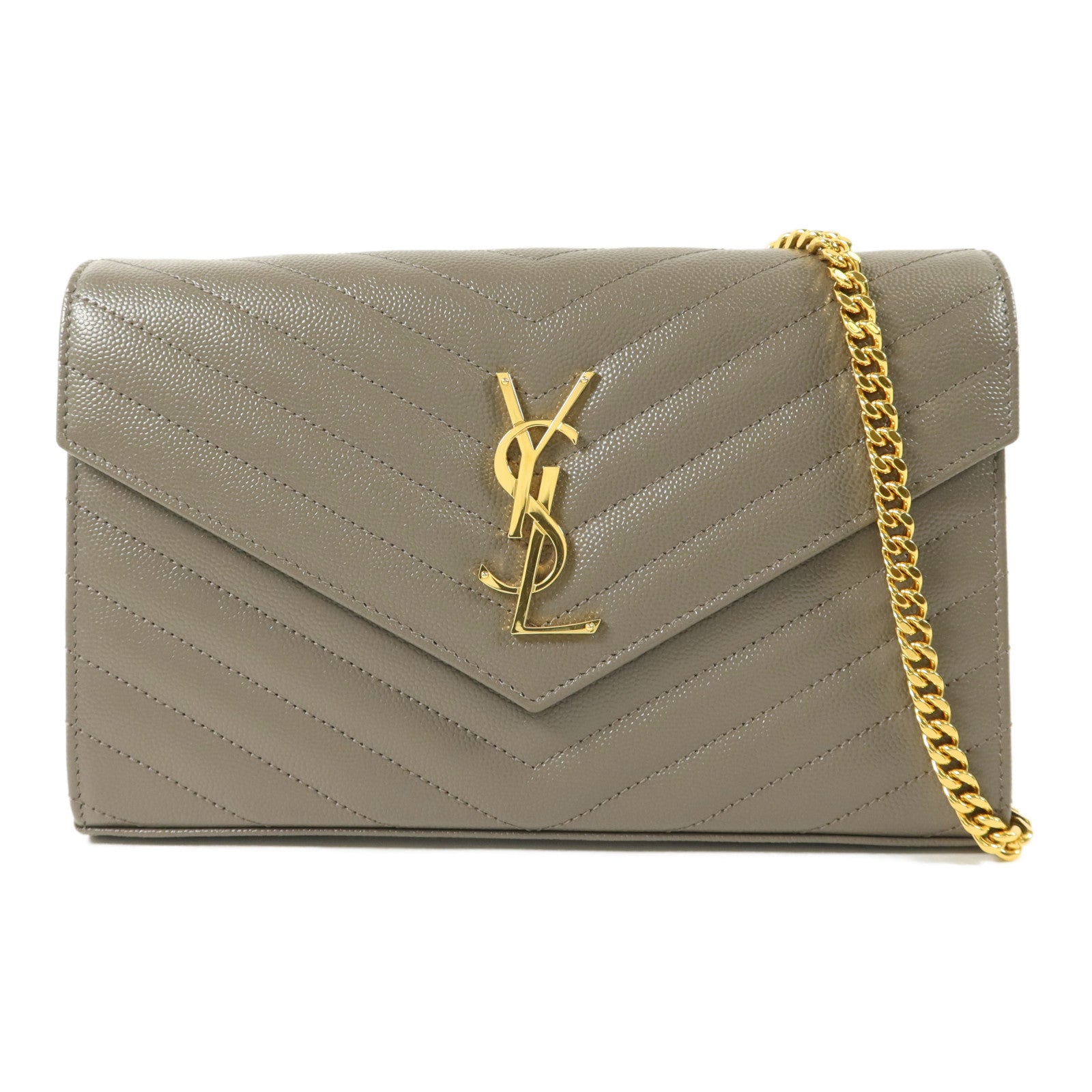 SAINT LAURENT 牛皮皮革Cassandre Envelope鏈帶肩背袋