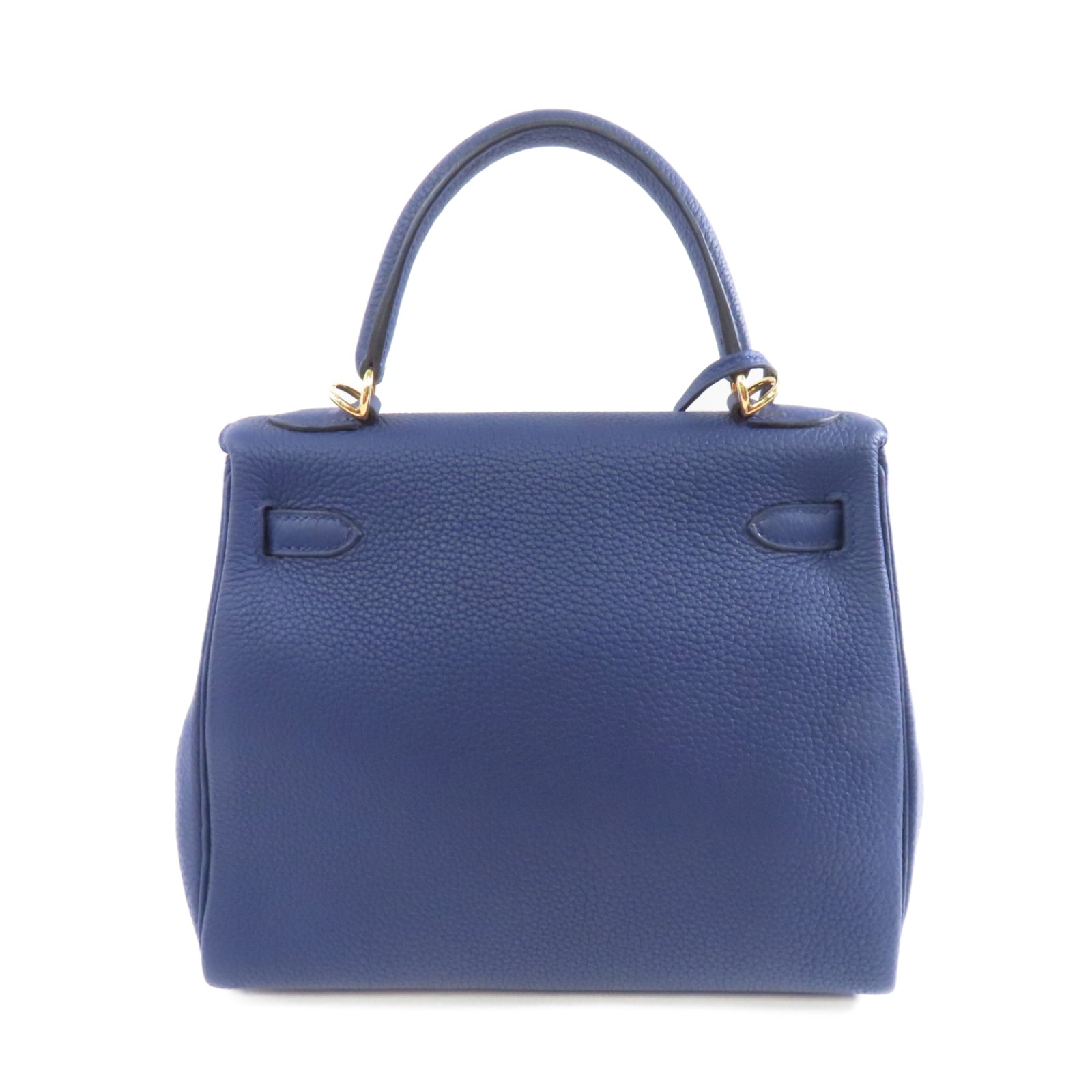 HERMES 【激減優惠】Togo皮革Kelly 25金扣手挽肩背兩用袋Bleu Saphir/藍色