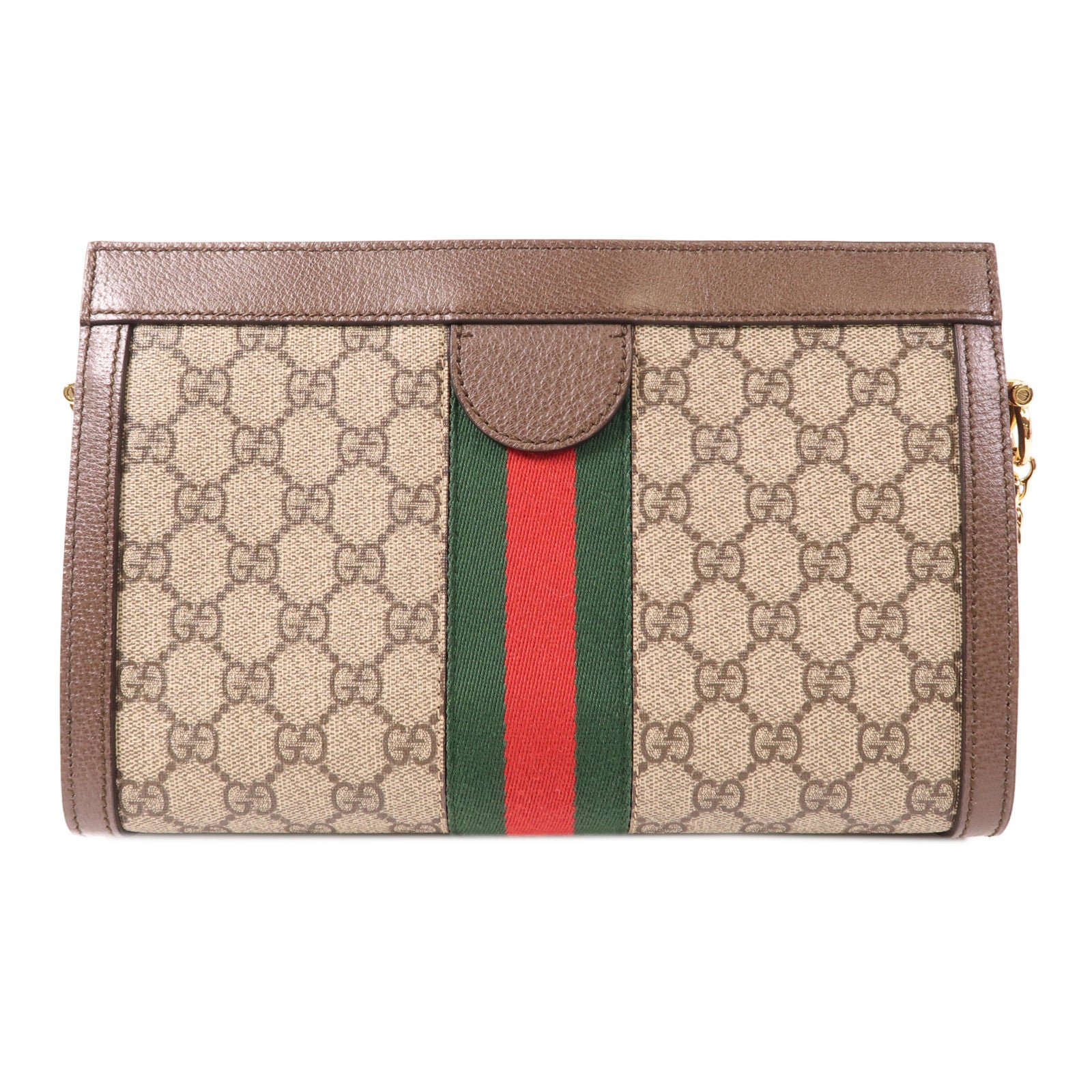 GUCCI 塗層帆布GG Supreme Ophidia金扣鏈帶肩背袋